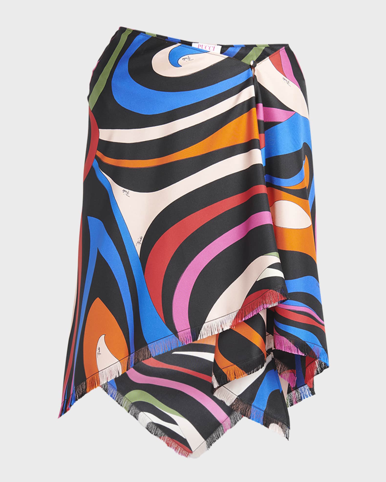 Emilio Pucci Abstract-Print Handkerchief Mini Skirt | Neiman Marcus