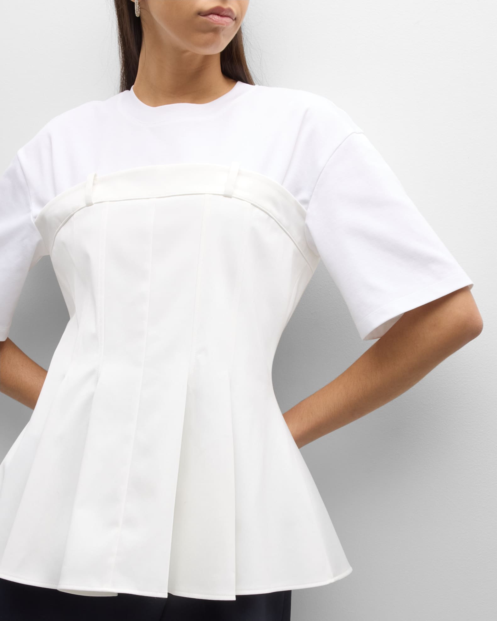 Emma High-Neck Pleated Top