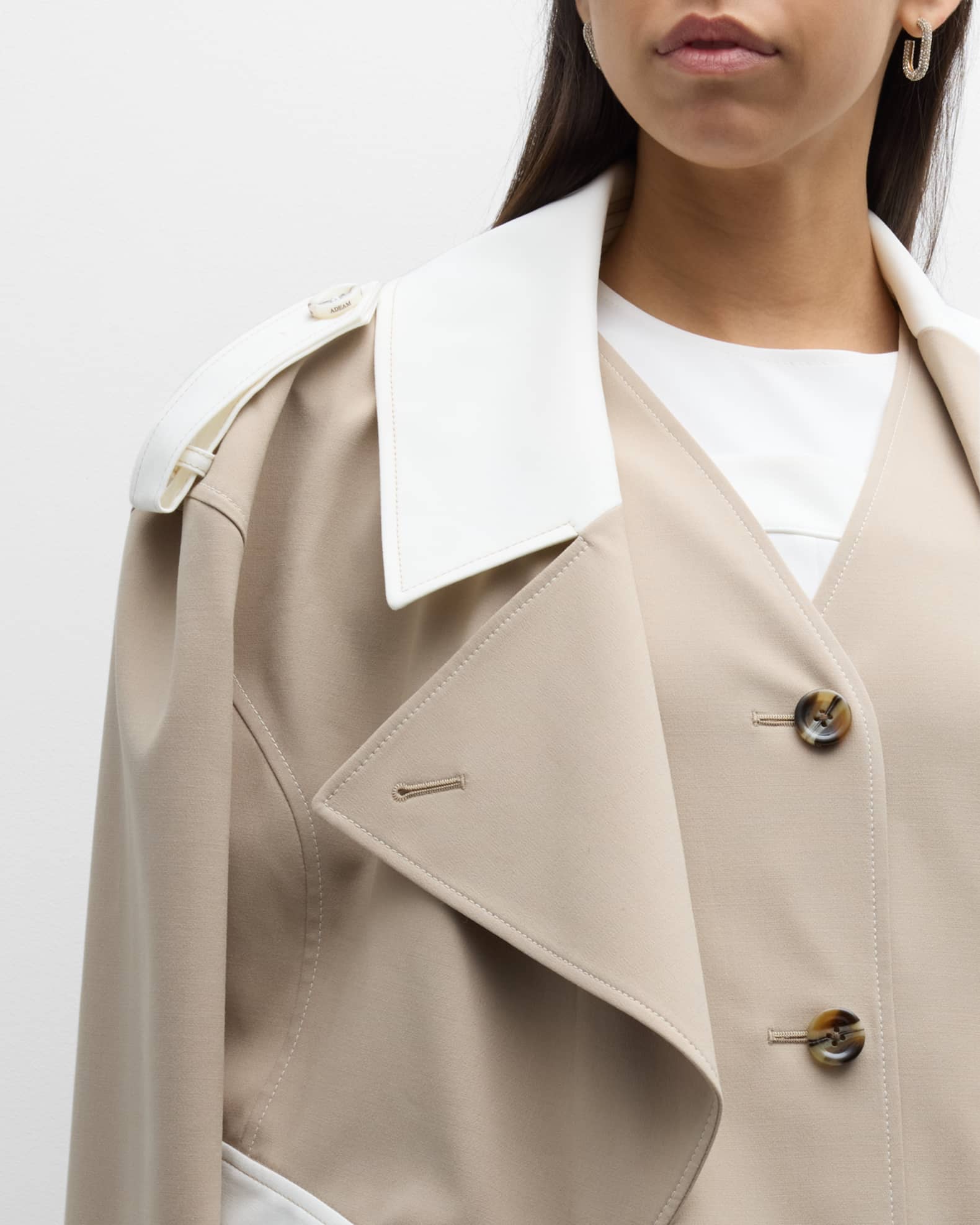 ADEAM Carolyn Bi Color Belted A Line Trench Coat Neiman Marcus