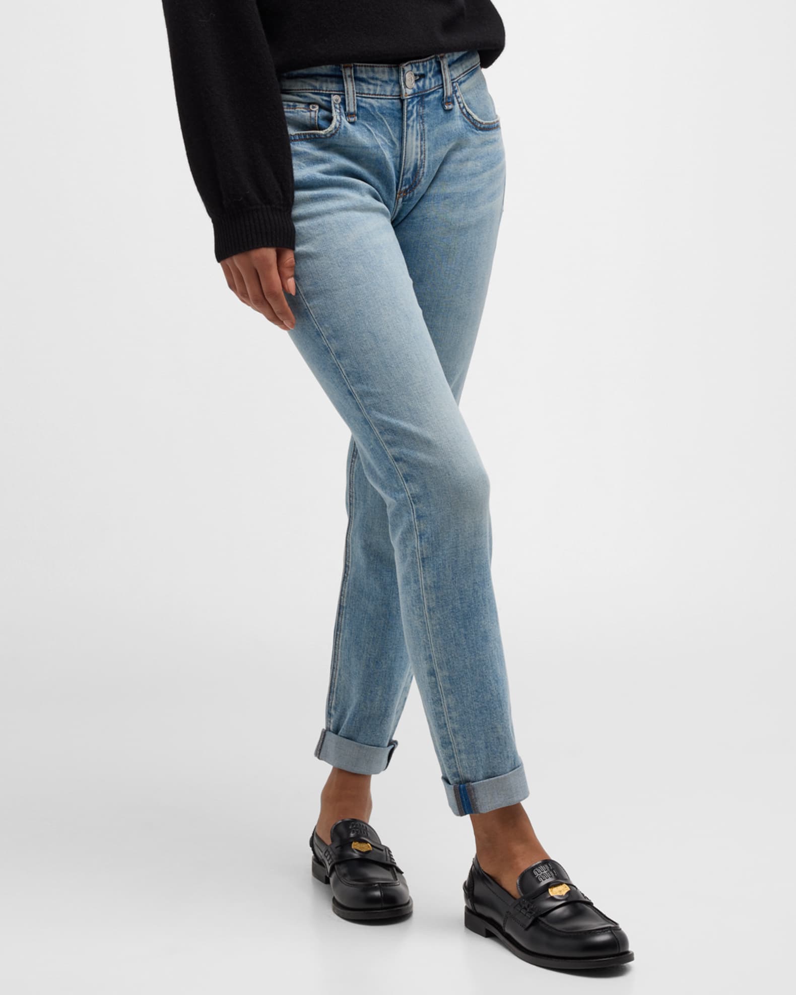 Dre Low-Rise Slim Boyfriend Jeans