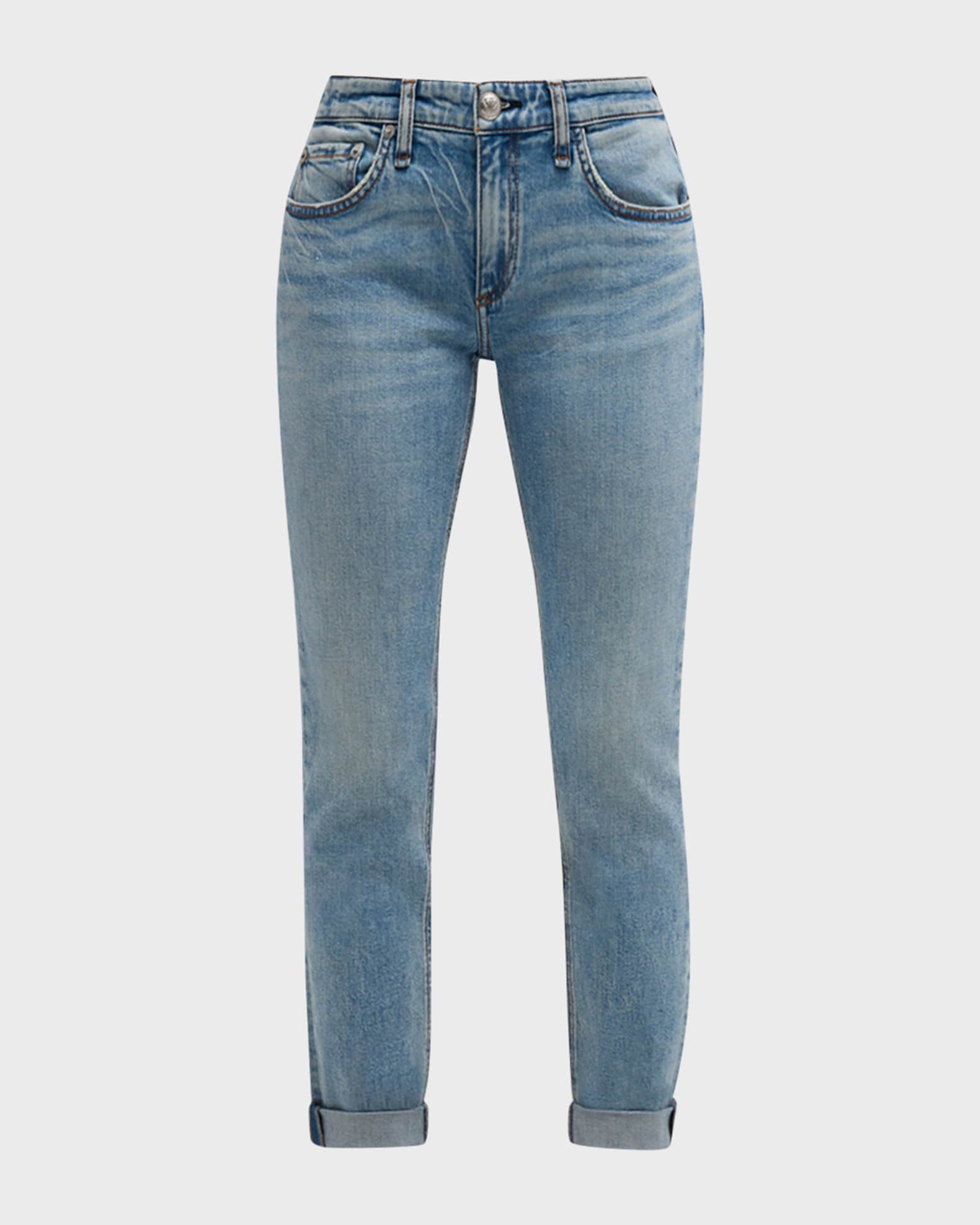 Dre Low-Rise Slim Boyfriend Jeans 0
