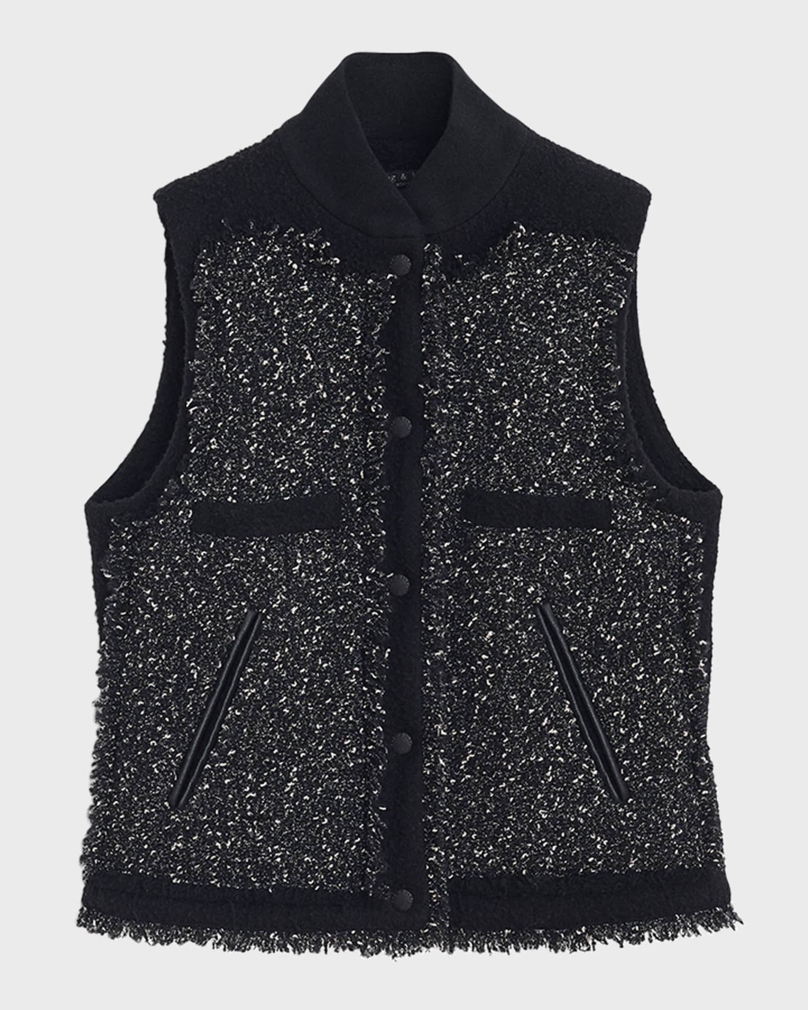 Rag Bone Juliana Tweed Vest Woven Tops 600067227blu main image 0