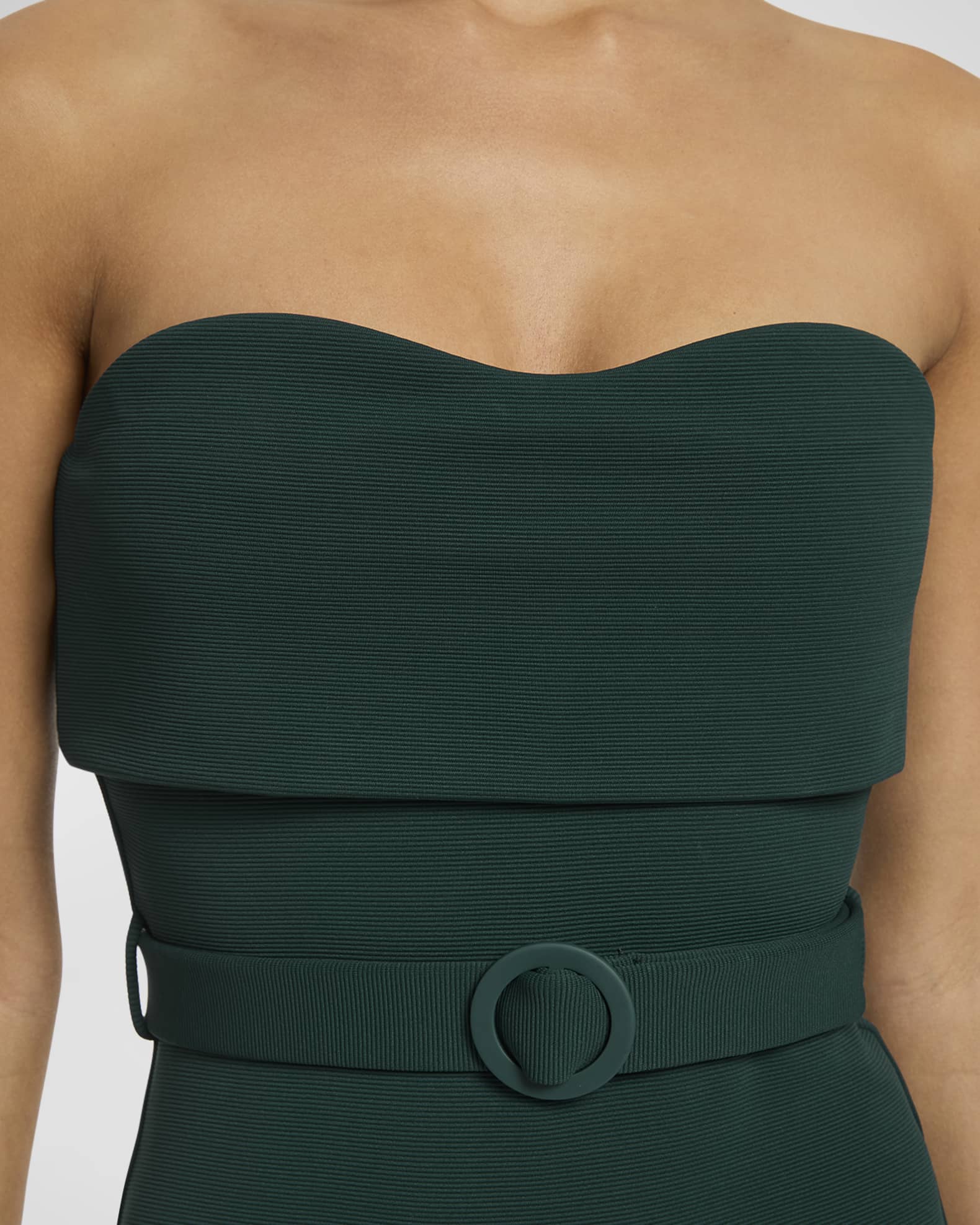 JETS Australia Belted Bandeau OnePiece Swimsuit Neiman Marcus