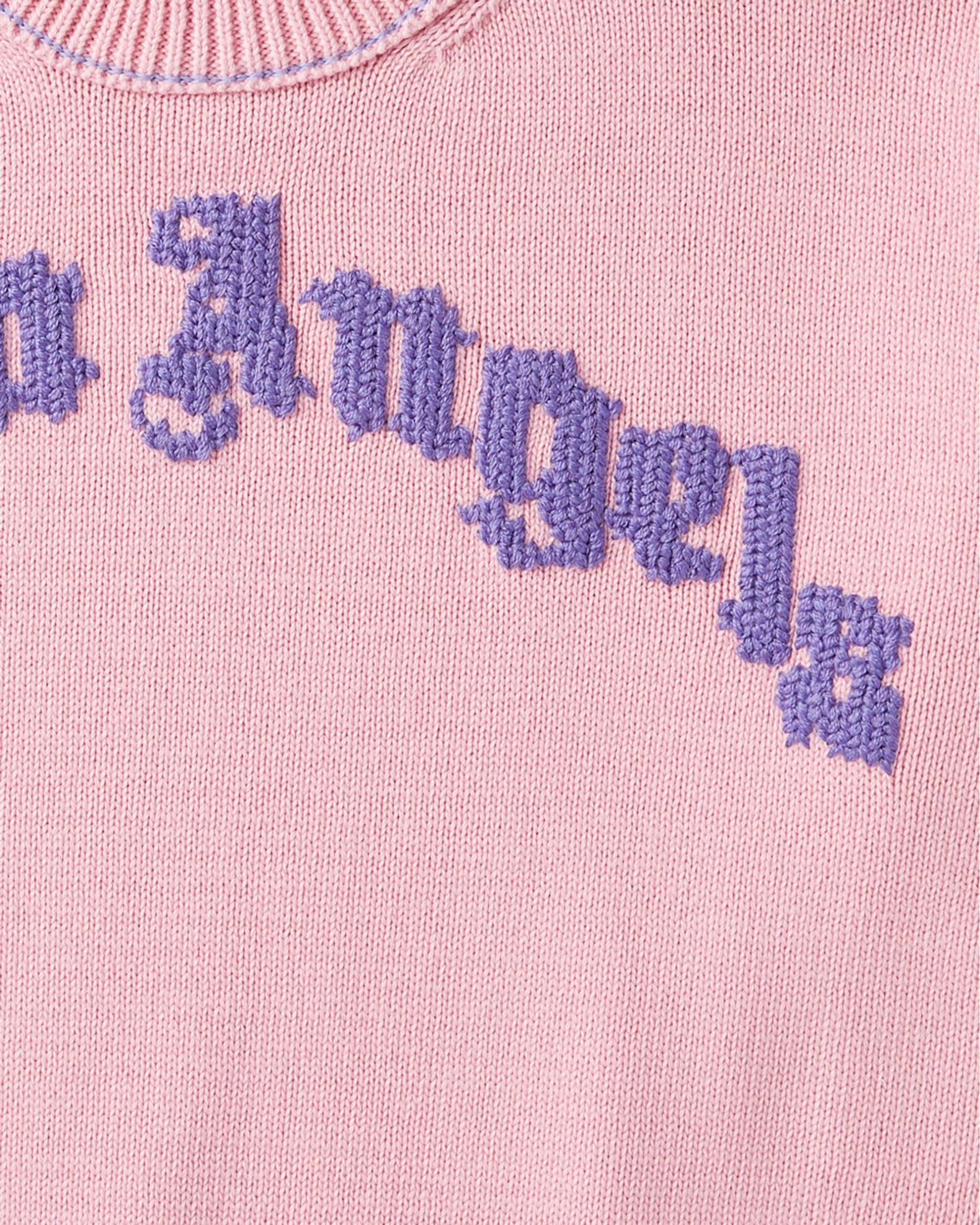 Palm Angels Childrens Girls Sweater Light Pink
