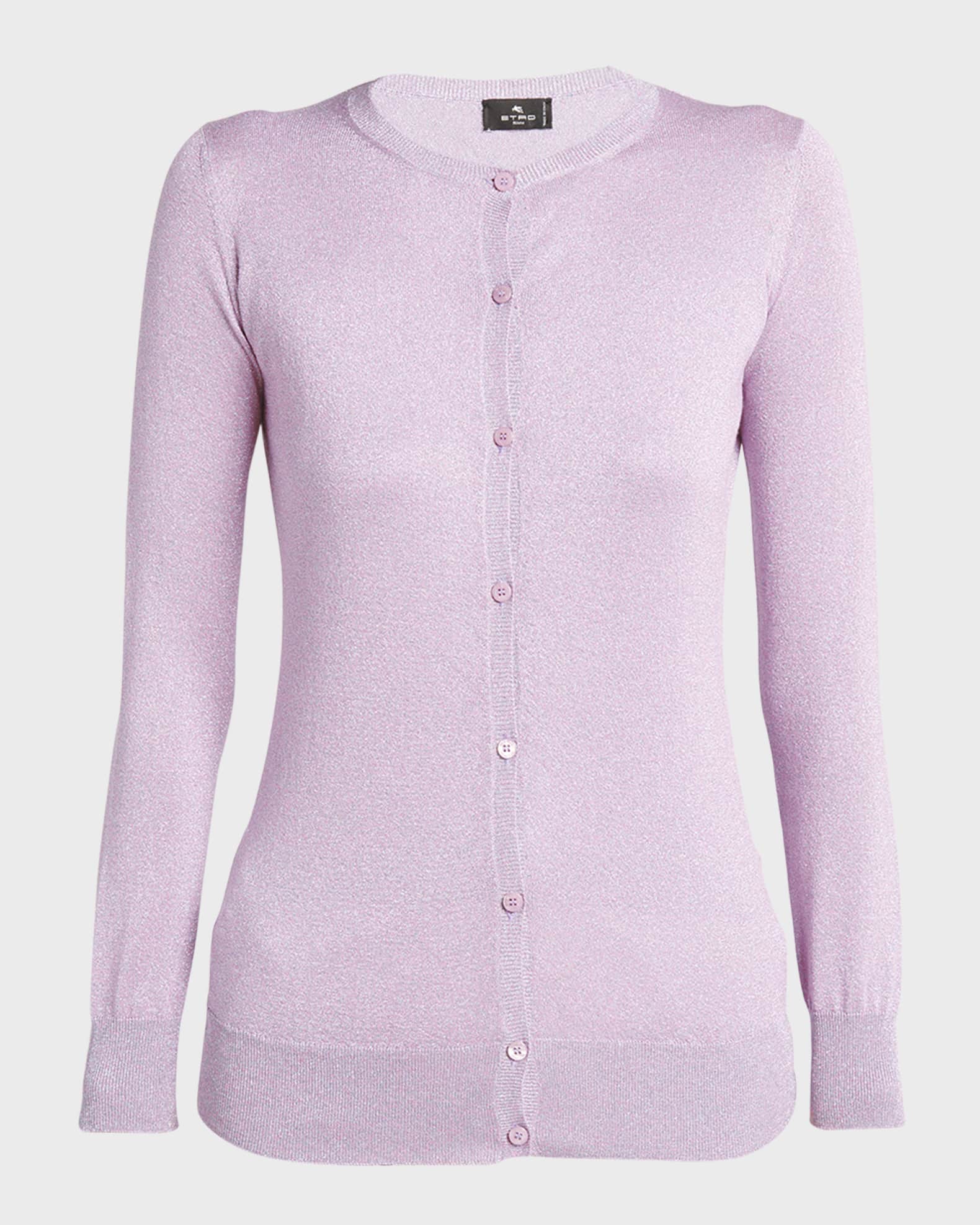 Etro Metallic Crewneck Cardigan