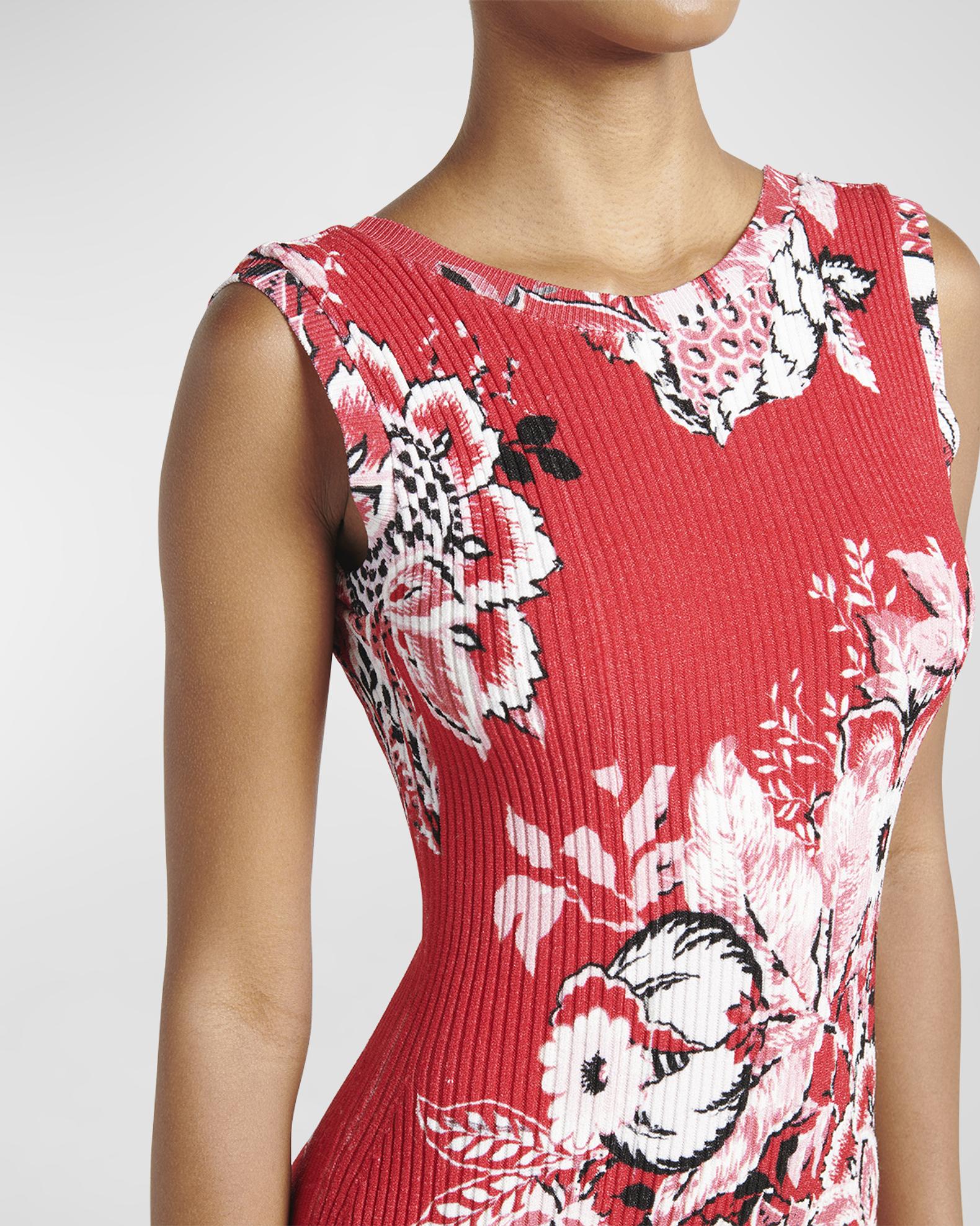 Etro Bandana Print Ribbed Knit Midi Dress | Neiman Marcus