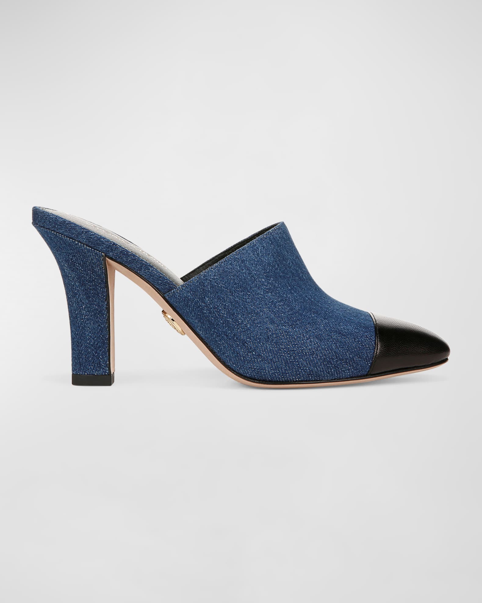 Veronica Beard Carlotta Denim Sap-Toe Mules