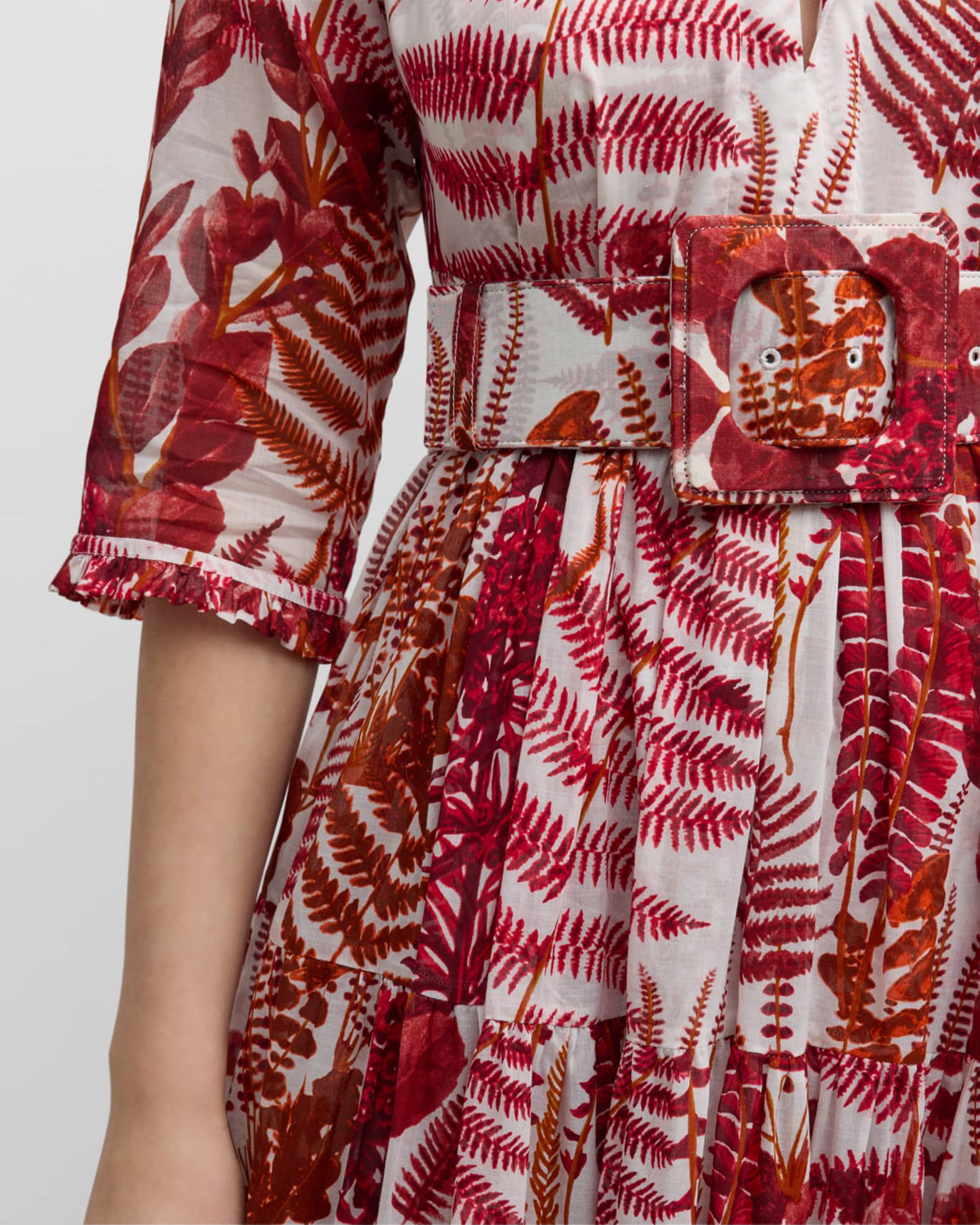 【関税込み】SAMANTHA SUNG EDEN' DRESS Samantha Sung Eden Tiered Botanical-Print Cotton Maxi Dress