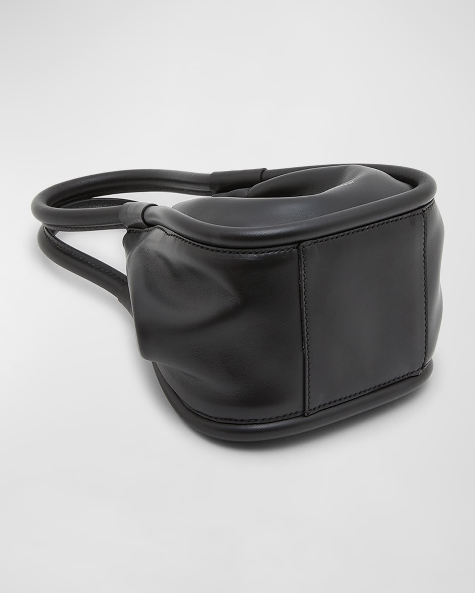 XS Ruched Leather Tote Bag  1