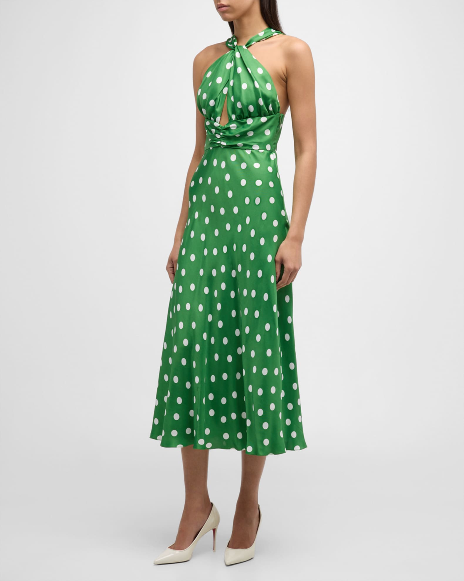 B&W Polka Dot Halter Dress main image 0