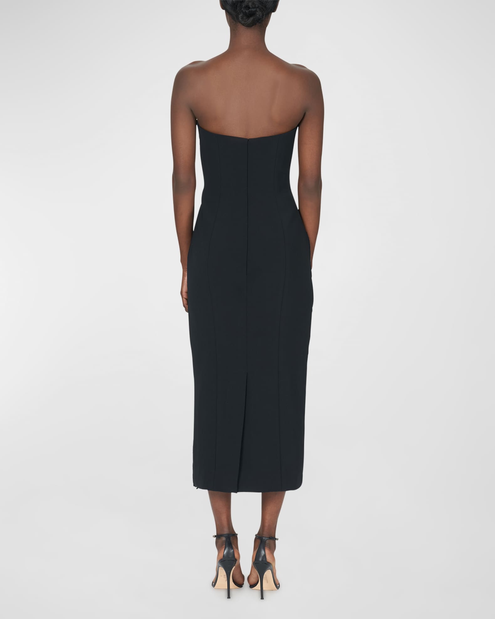 Carolina Herrera Strapless Gathered Midi Dress | Neiman Marcus