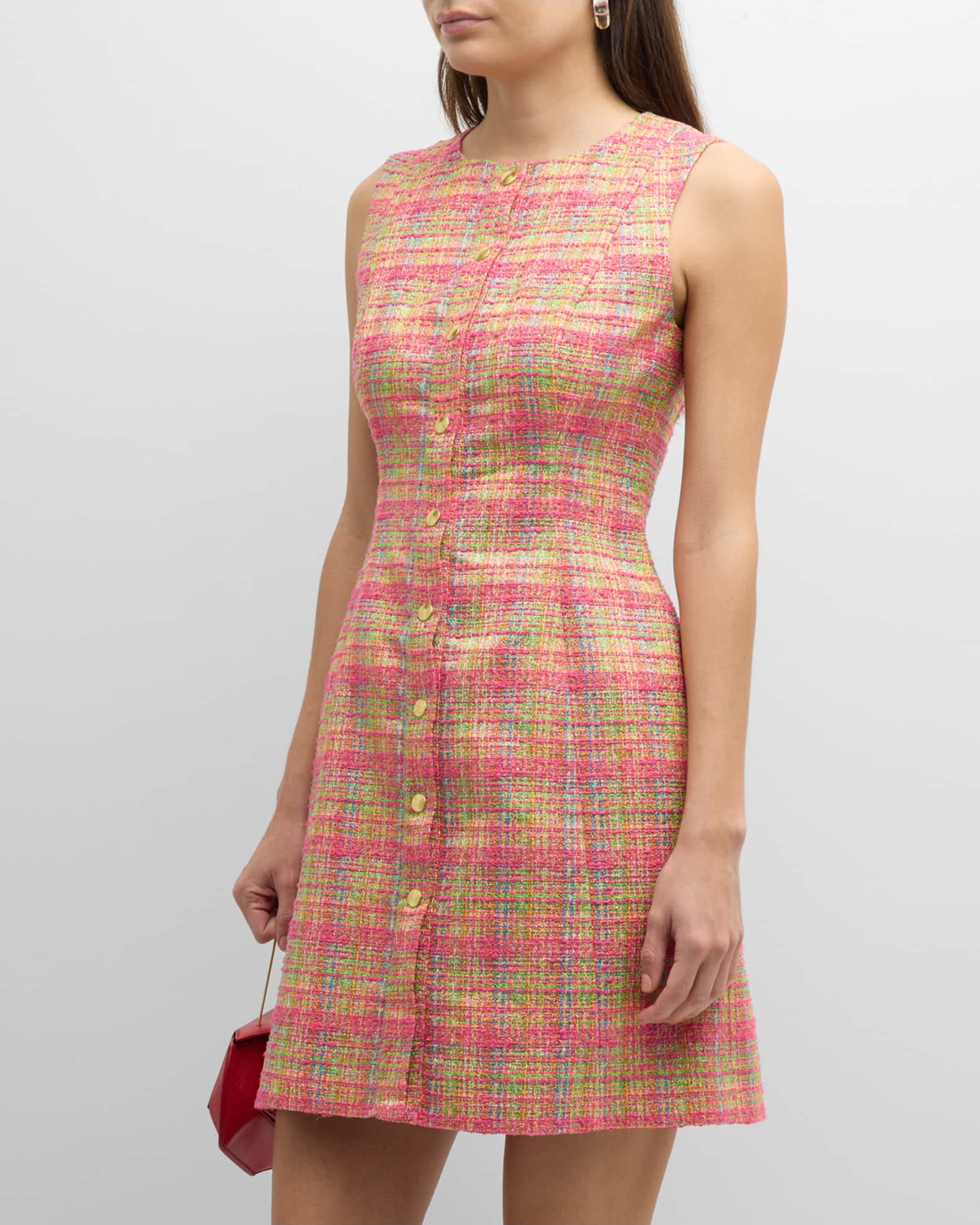 Carolina Herrera Sleeveless Tweed Mini Dress