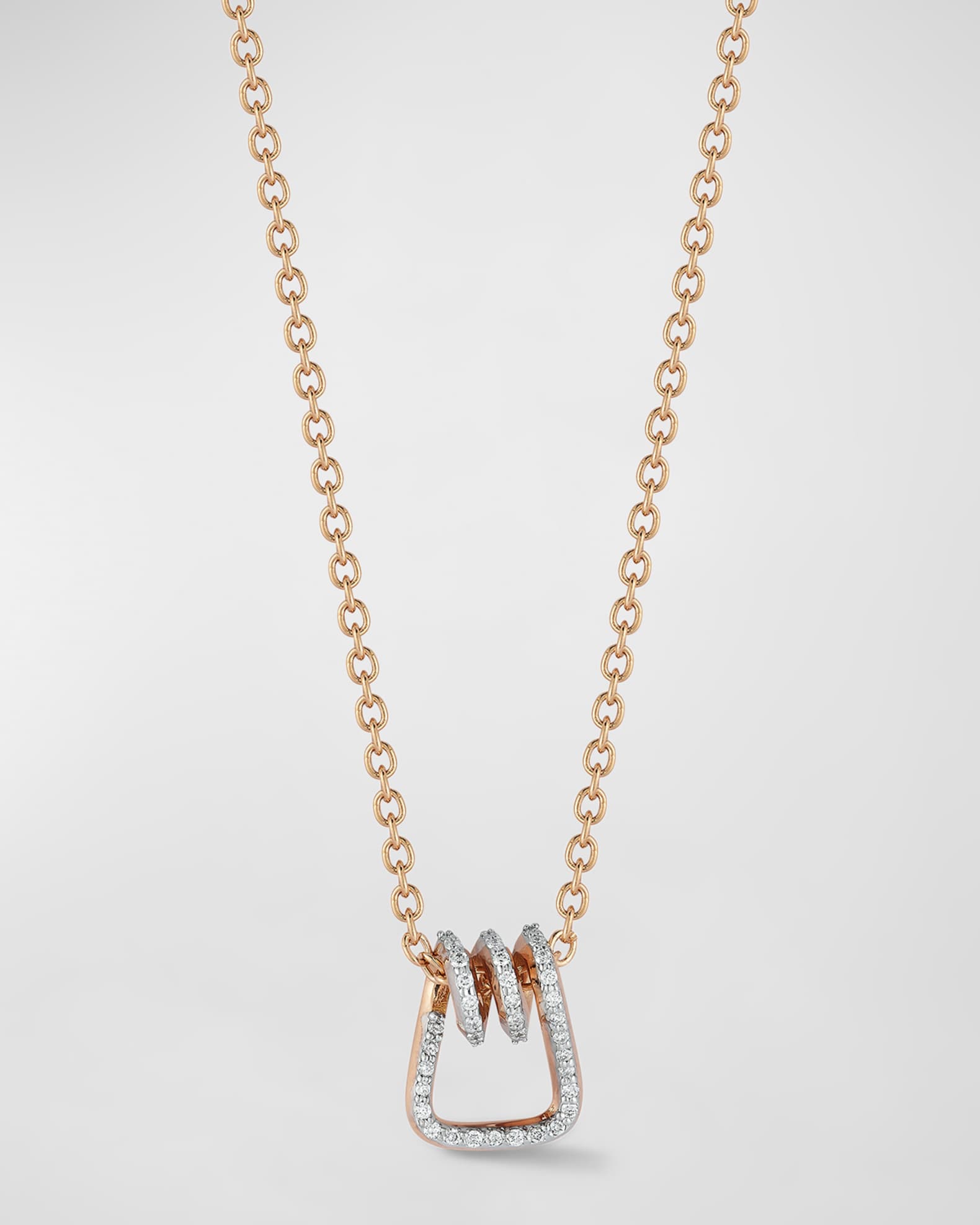 Huxley 18k Rose Gold Diamond Coil Link Pendant Necklace 0