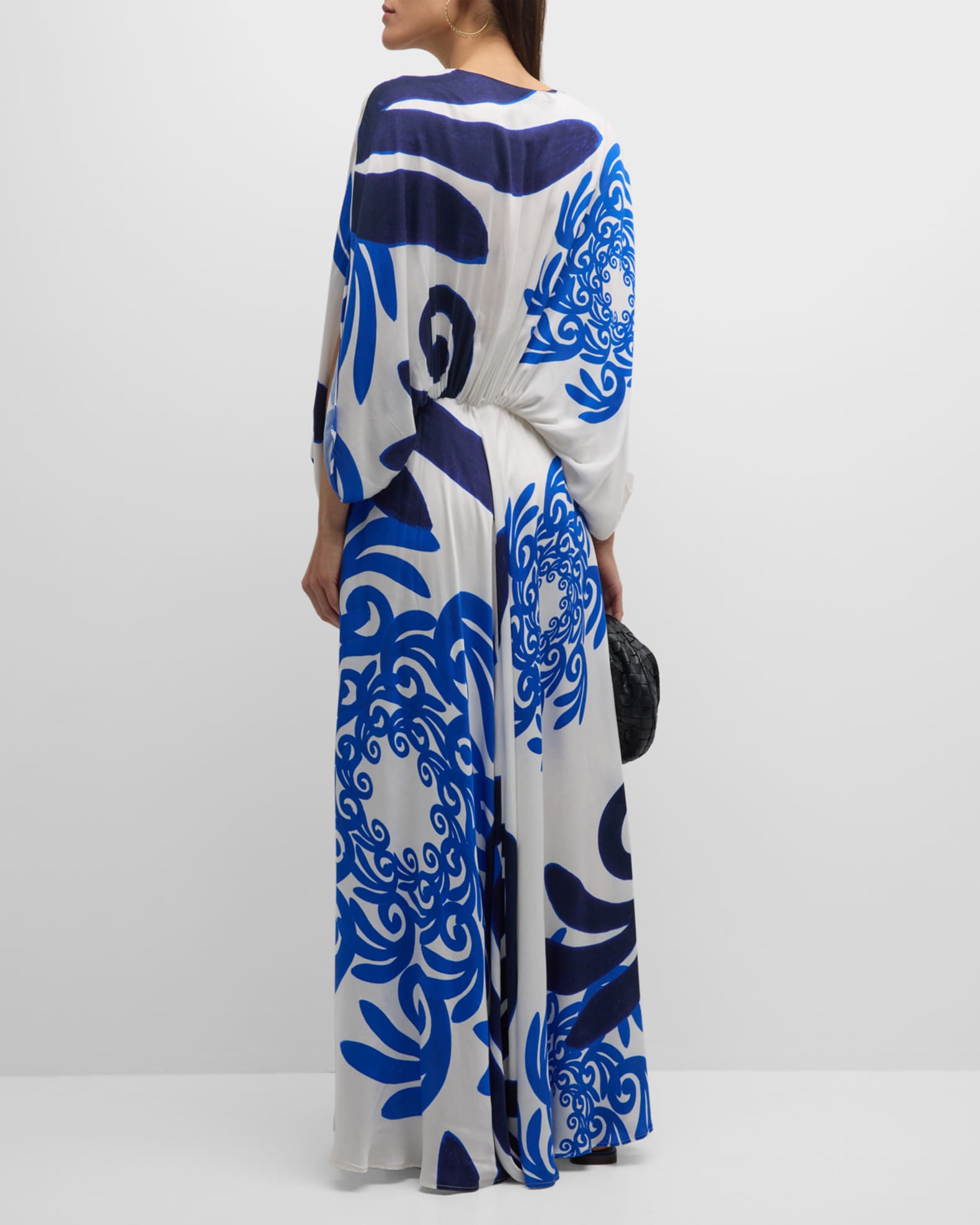 THEMIS Z Thalasso Pleated Geometric-Print Maxi Dress | Neiman Marcus