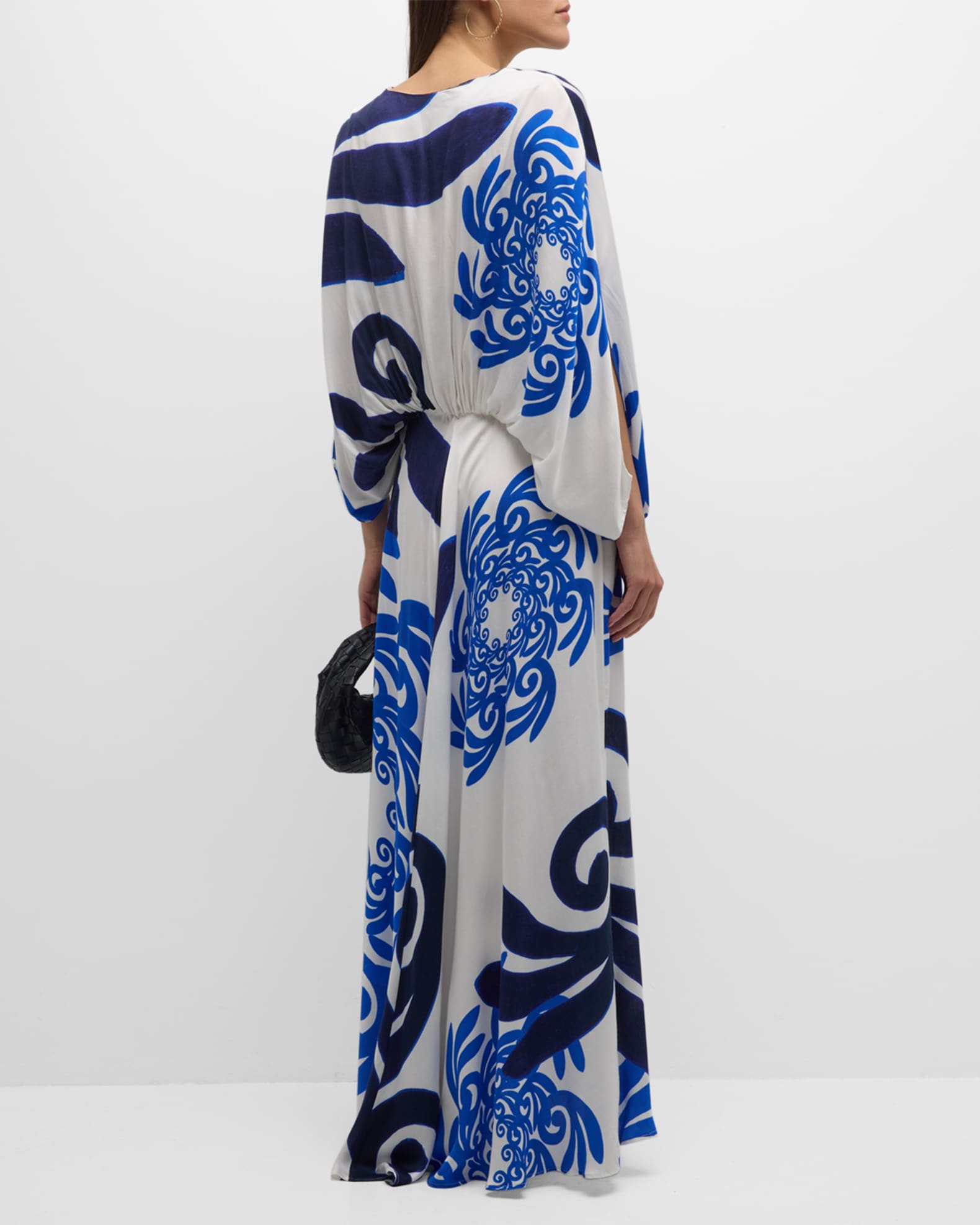 THEMIS Z Thalasso Pleated Geometric-Print Maxi Dress | Neiman Marcus
