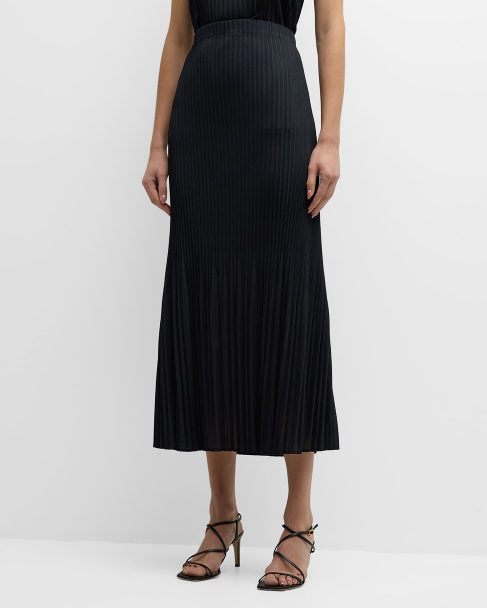 Midi A Line Crepe Skirt