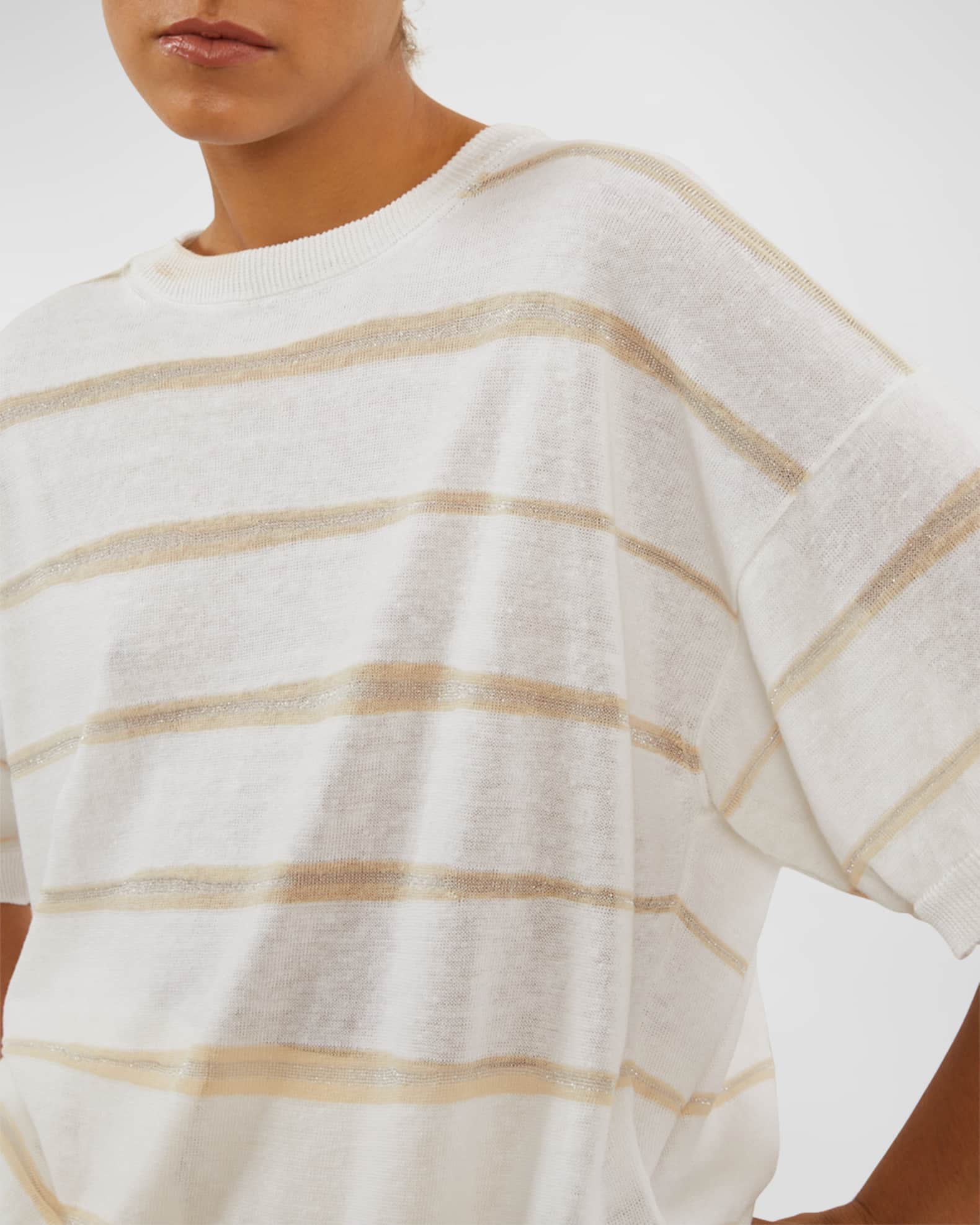 Knit sweatshirt 2024 with shimmer stripes