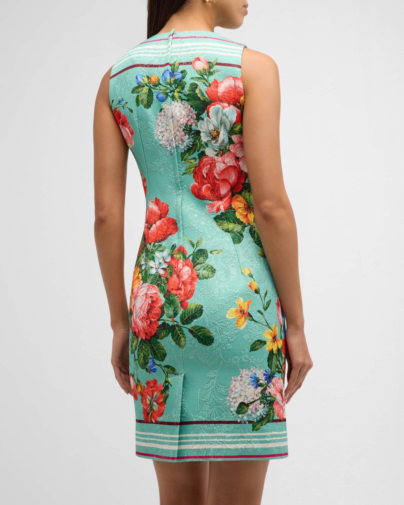 DOLCE & GABBANA Dress Beige Floral Sleeveless A-line Mini IT44/ US10/ L 2780usd