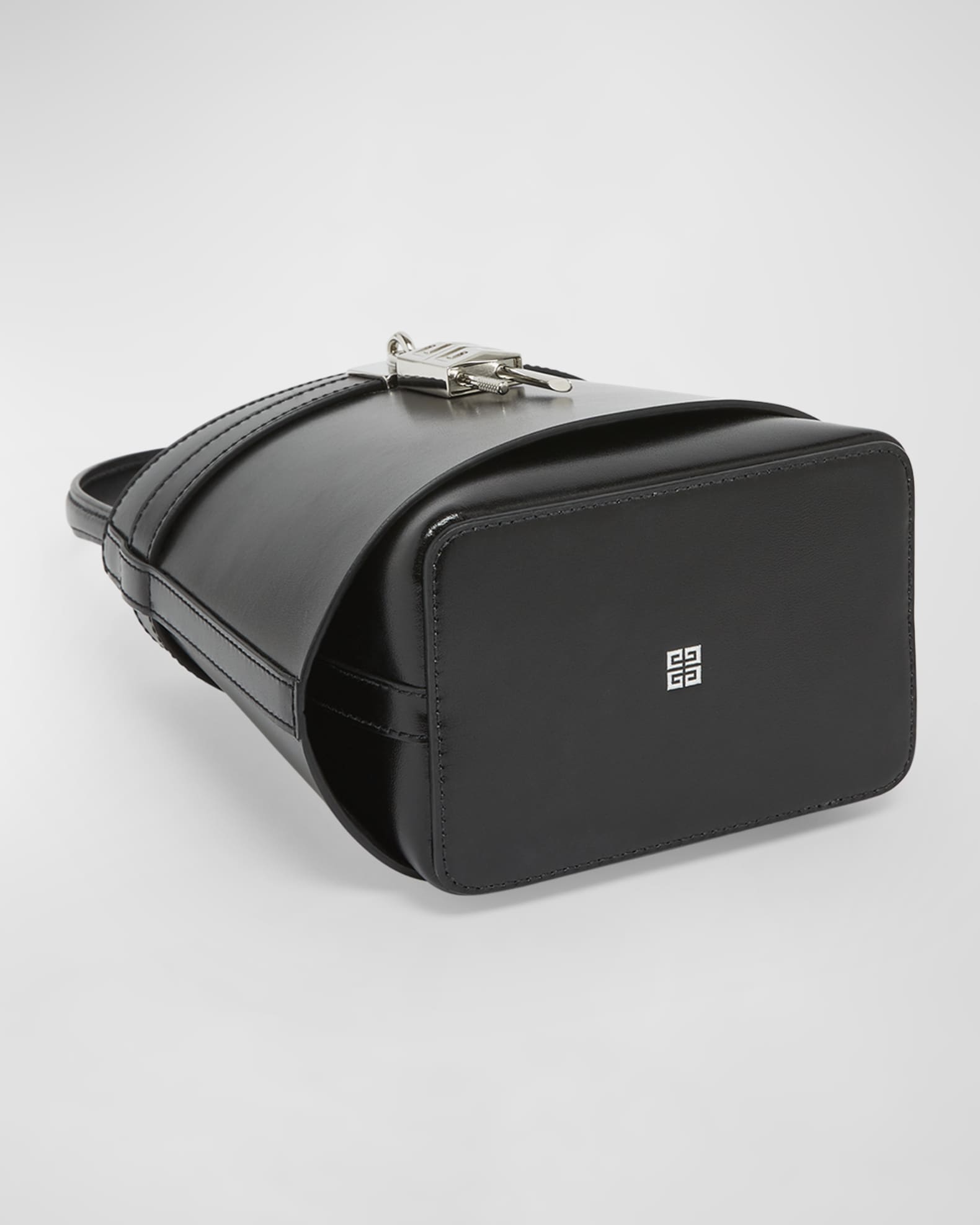 Shark Lock Bucket Bag in Box Leather 1