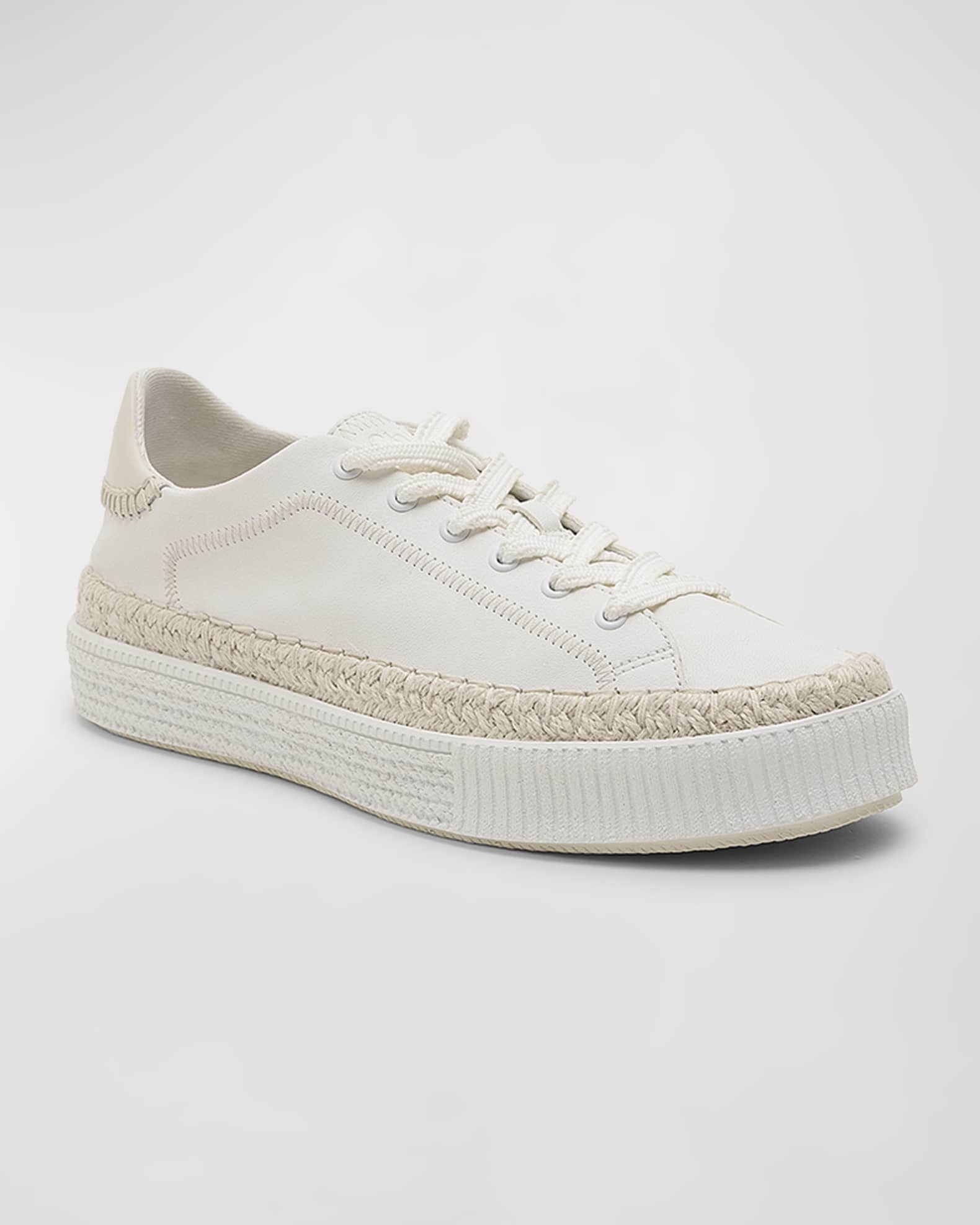 Chloe Telma Leather Espadrille Sneakers Neiman Marcus