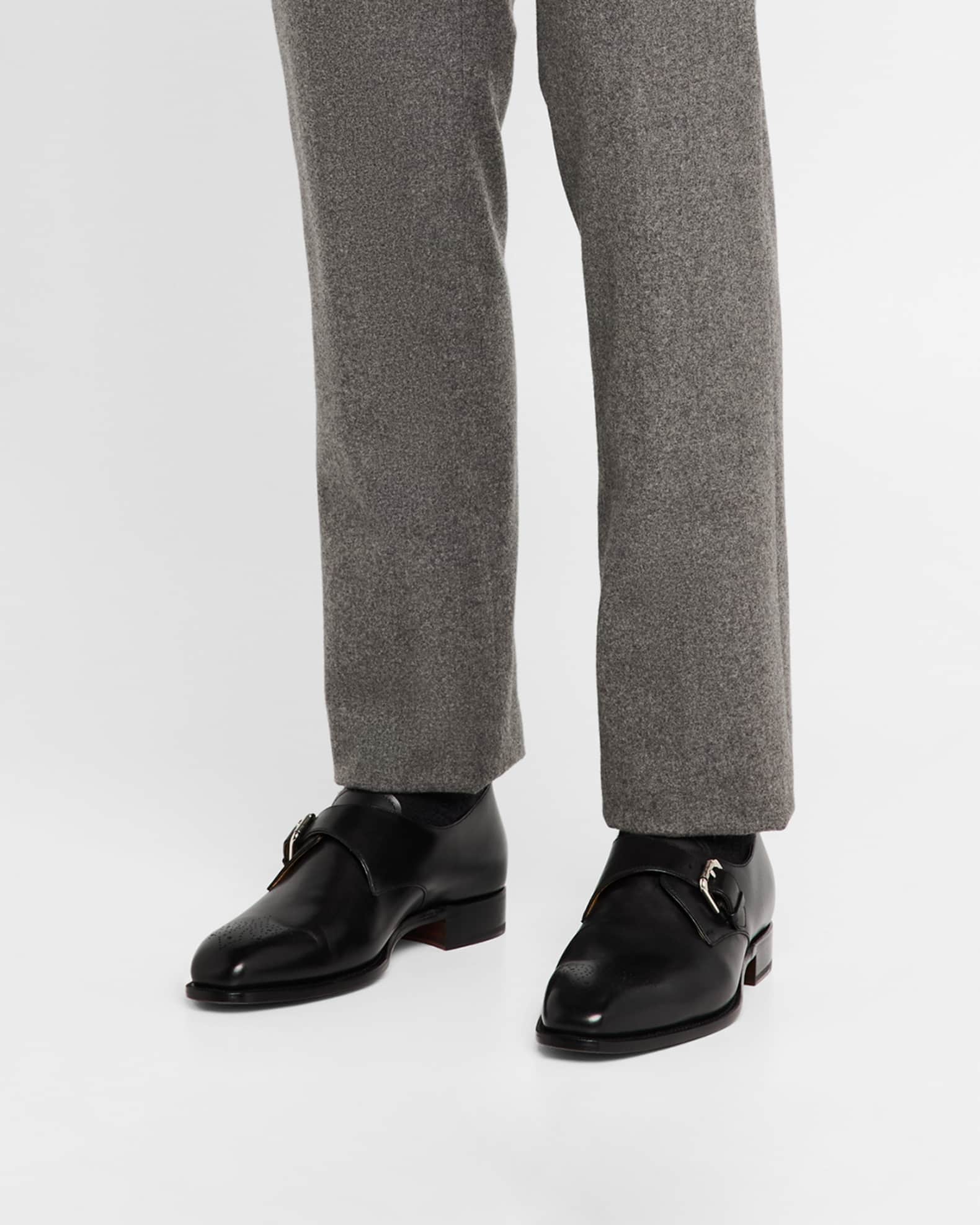 Men's Darnell II Leather Monk-Strap Loafers | Neiman Marcus