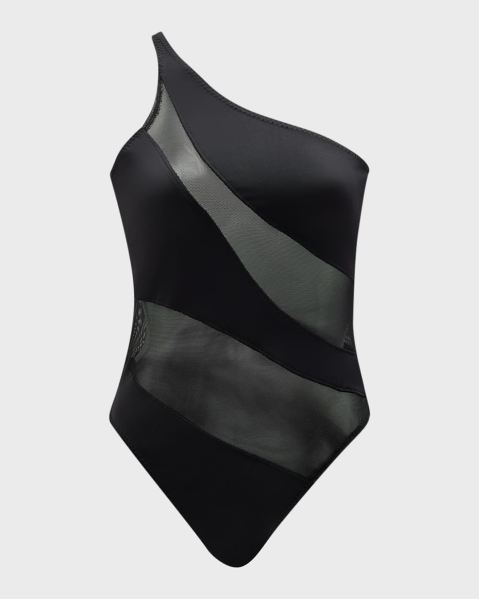 Snake Mesh One-Piece Swimsuit 0