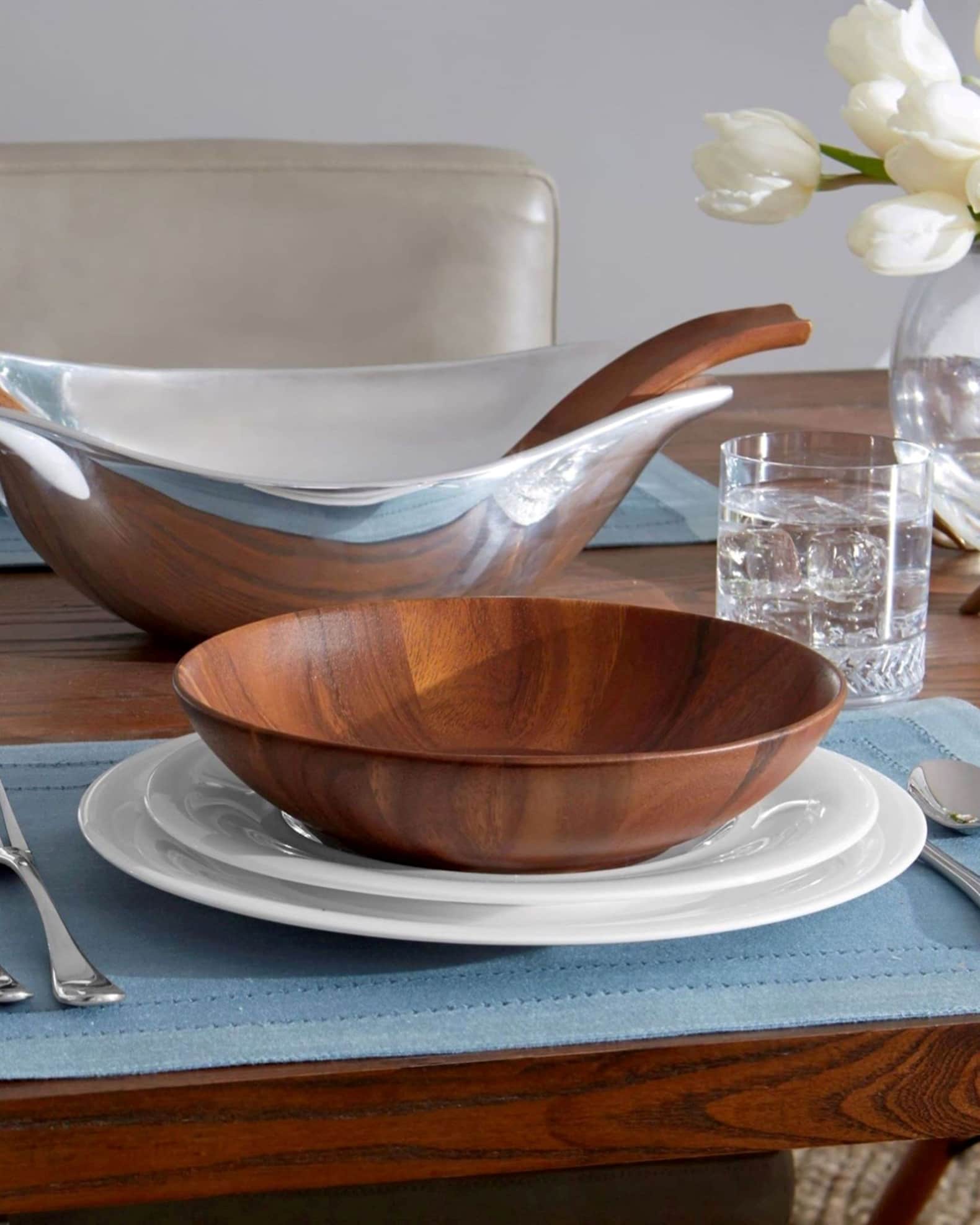 Nambé Nambe Chillable Salad Bowl/Spoons - Macy's