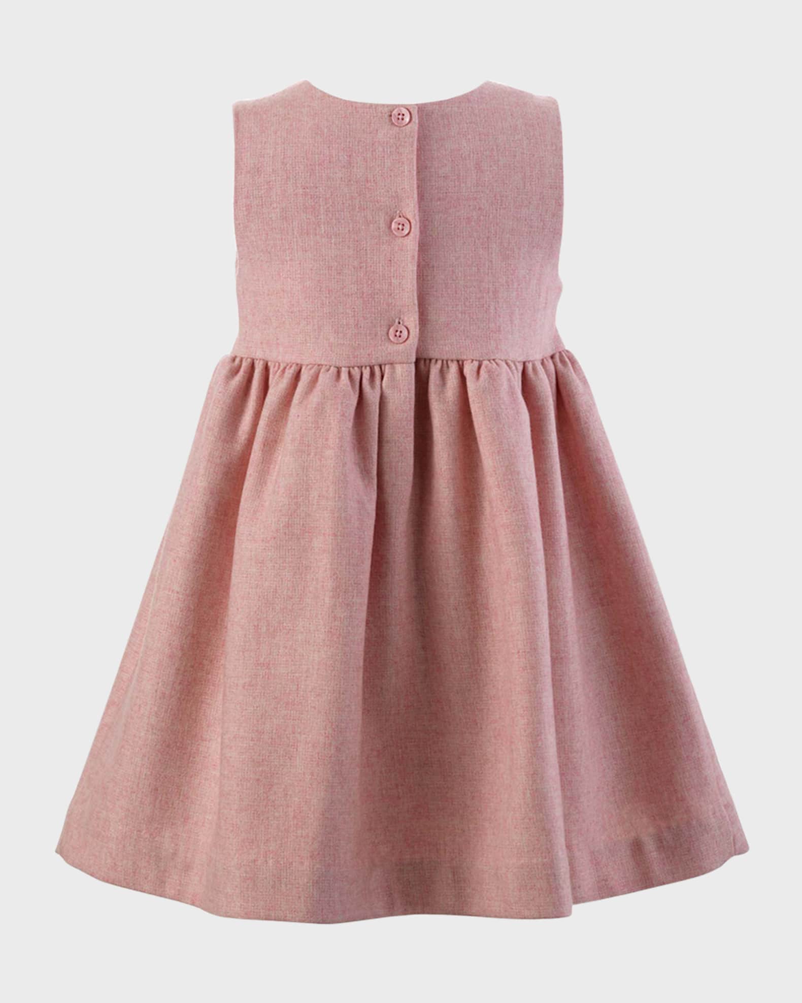Girl's Rosebud Smocked Pinafore Dress, Size 6M-10 1