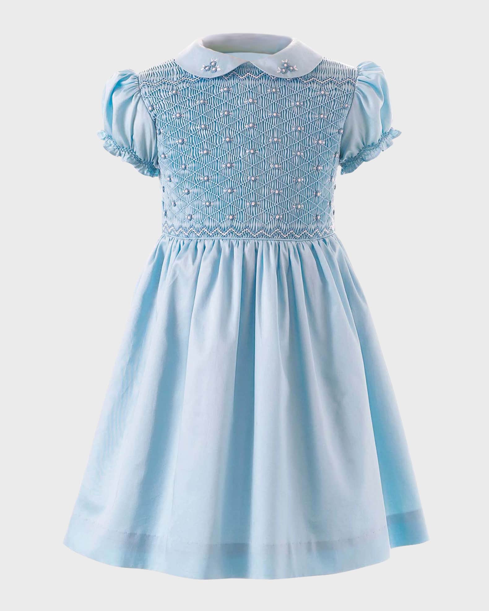 Girl's Rose Smocked Dress, Size 3-10 0