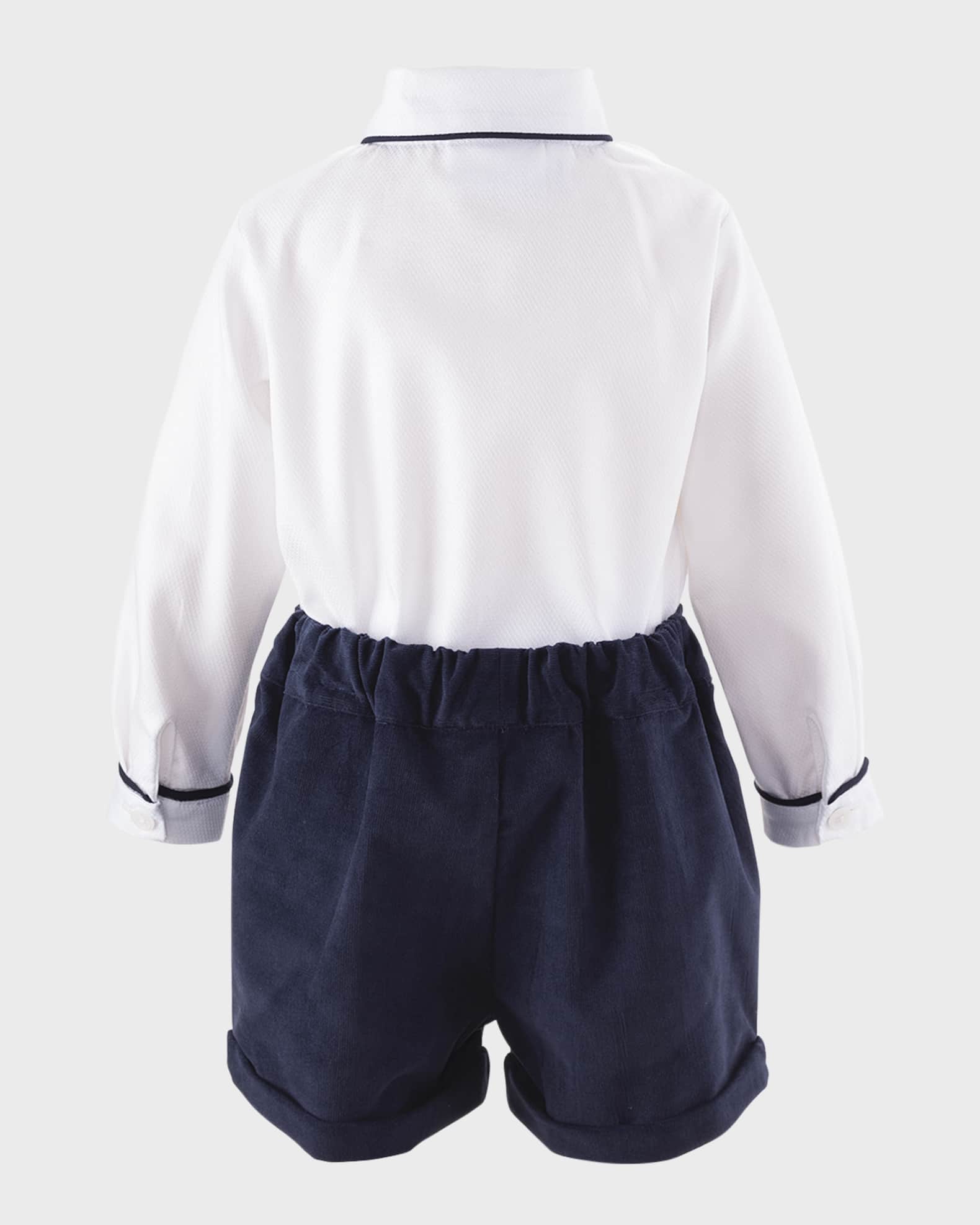 Boy's Corduroy Shorts & Shirt Set, Size 6M-4 1