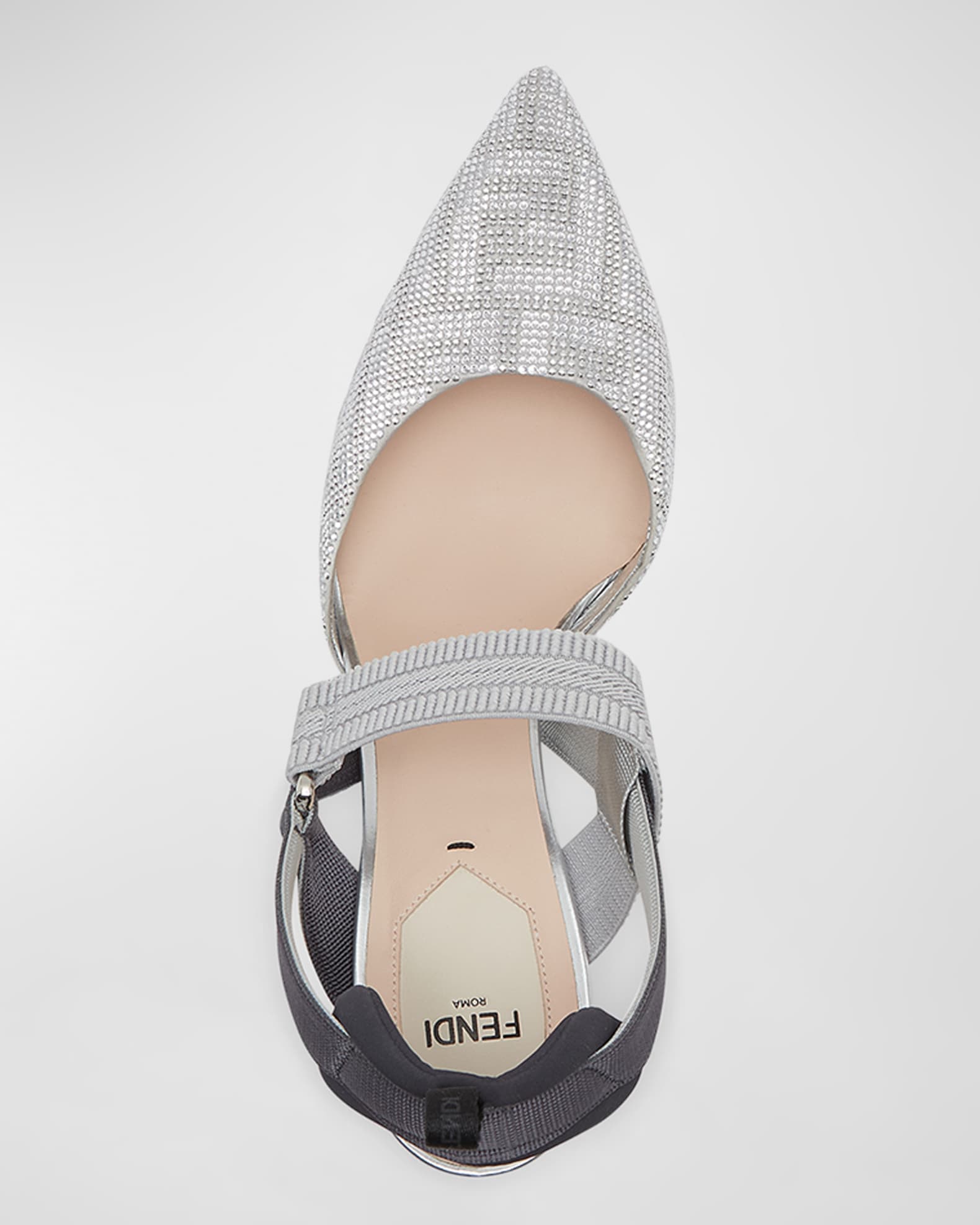 Fendi Colibri Crystal FF Sporty Slingback Pumps Neiman Marcus