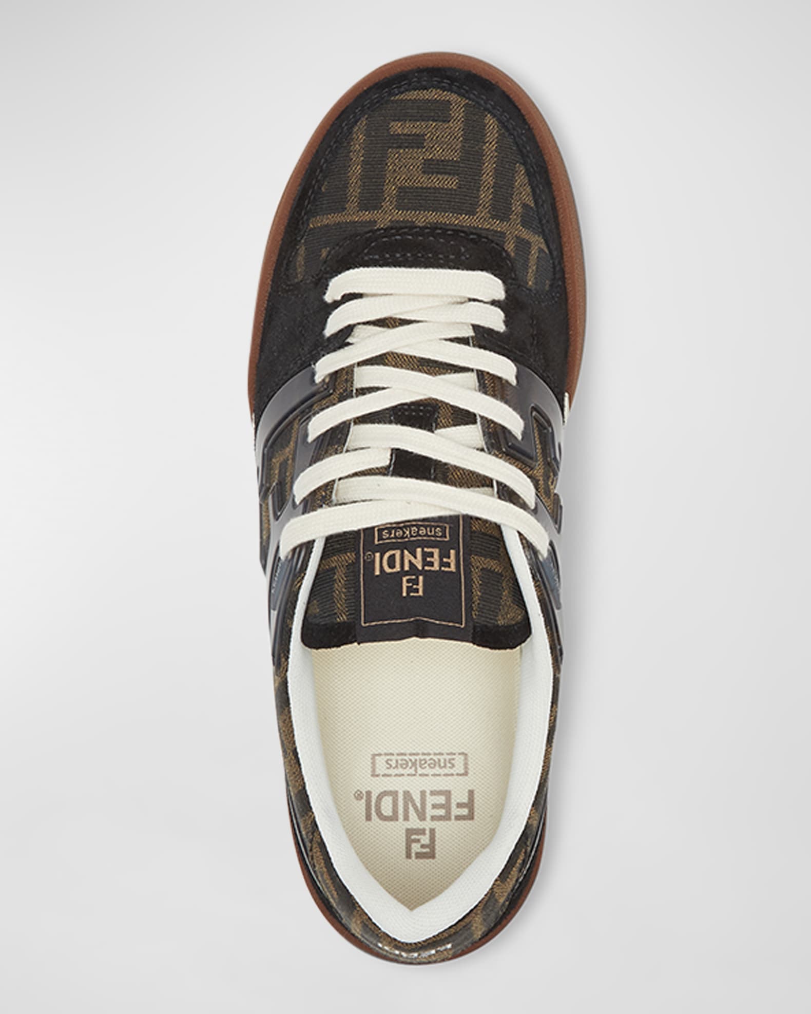 Fendi Match FF Jacquard Low-Top Sneakers | Neiman Marcus