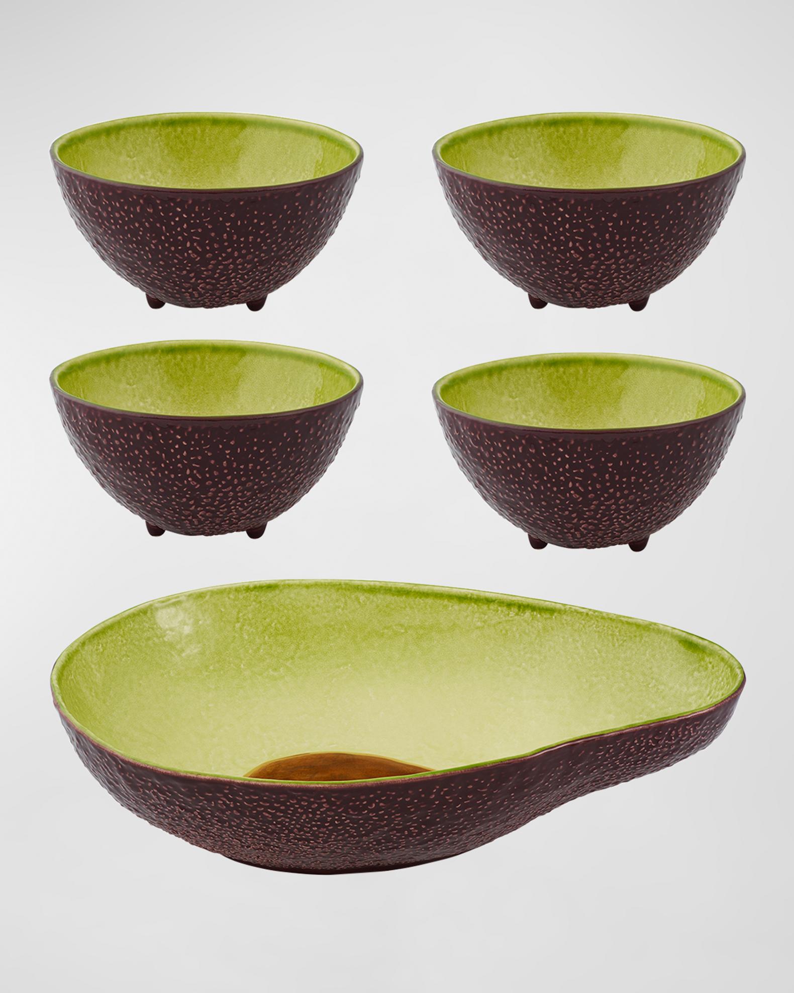 Vista Alegre Avocado-Salatschüssel Aus Terrakotta – Handbemalt, Rustikal, 84,2 Unzen (ca. 2,5 Liter)