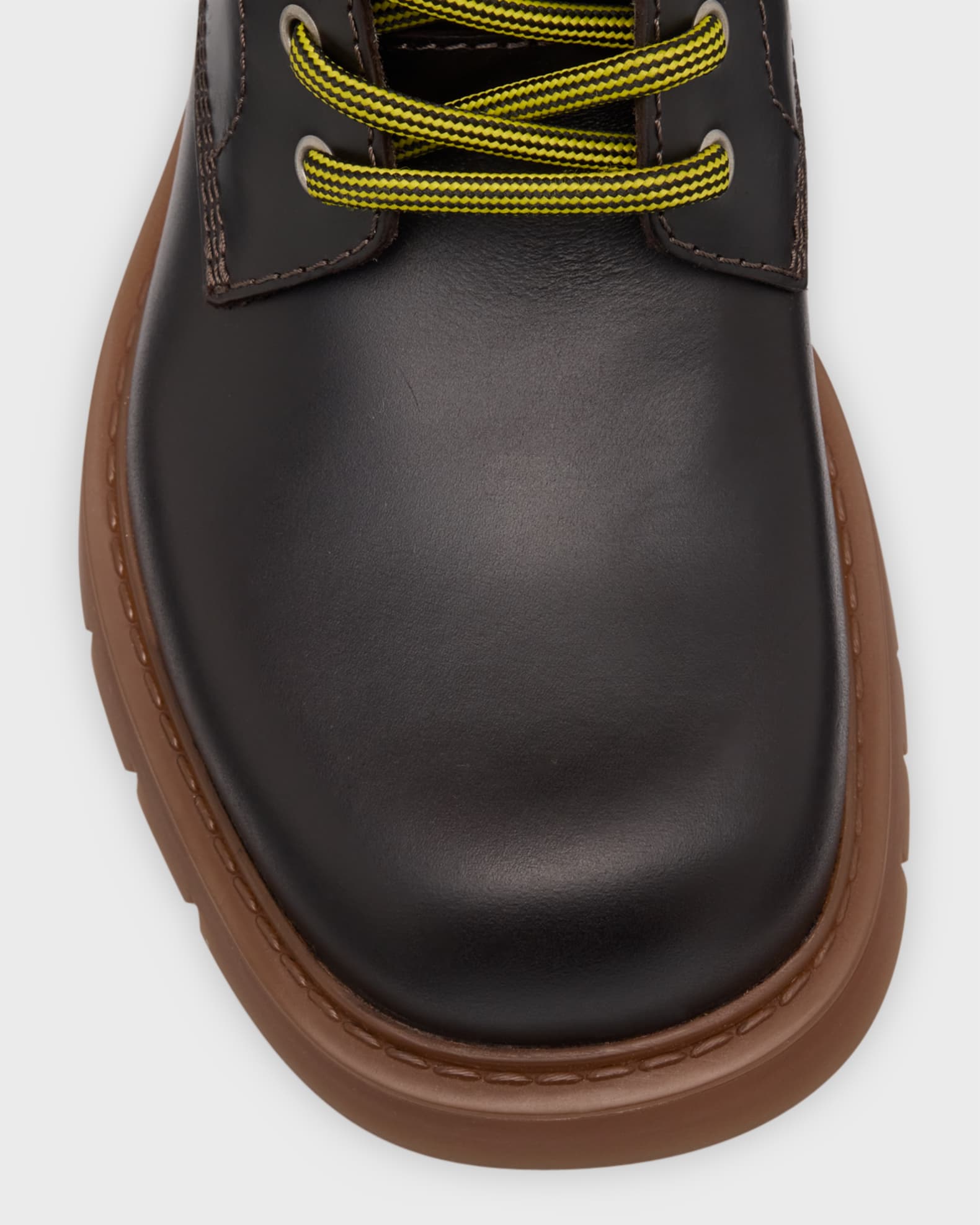 Bottega Veneta® Women's Haddock Lace-Up Ankle Boot In Ochre/rubber