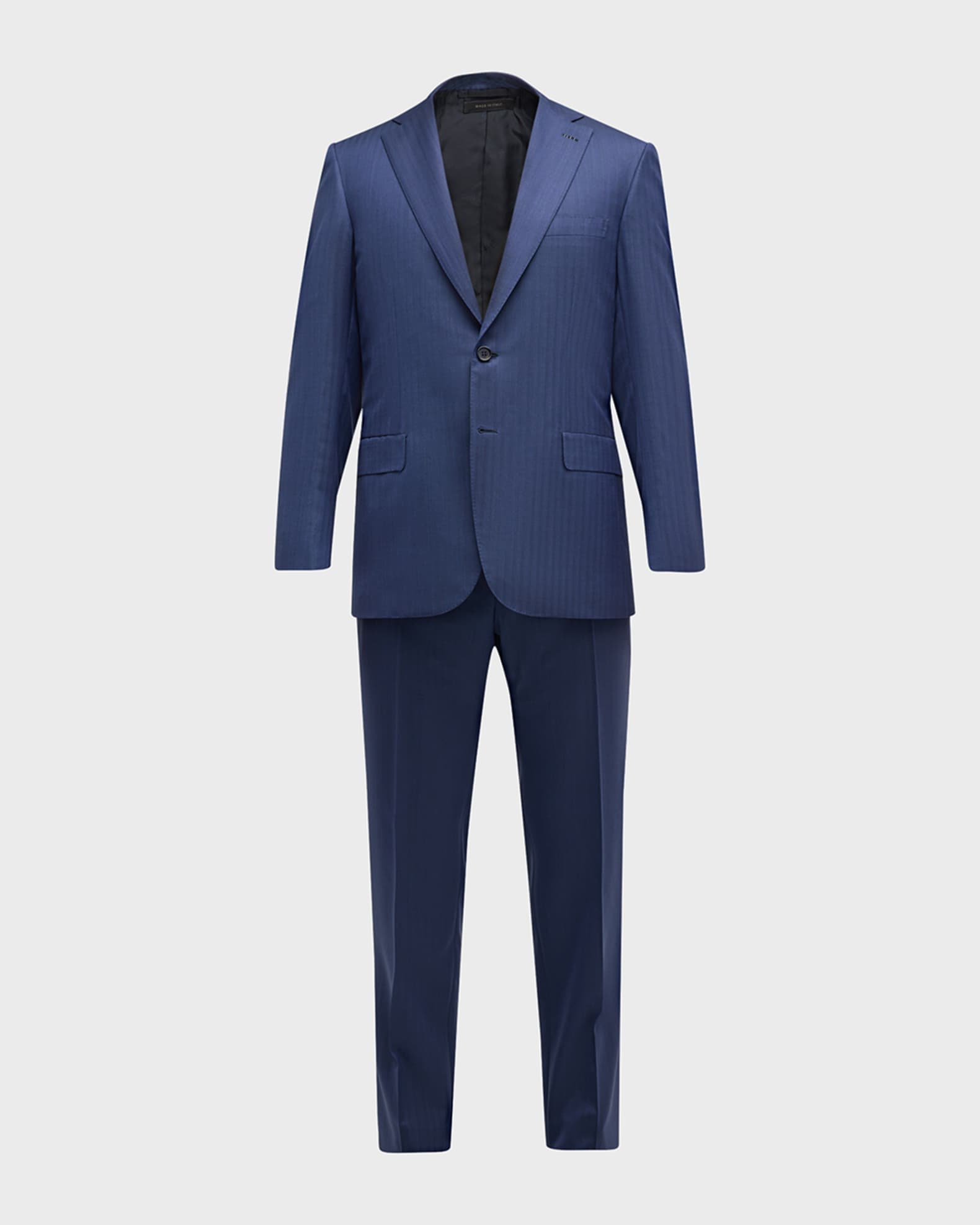 Men's Wool Herringbone Suit 0