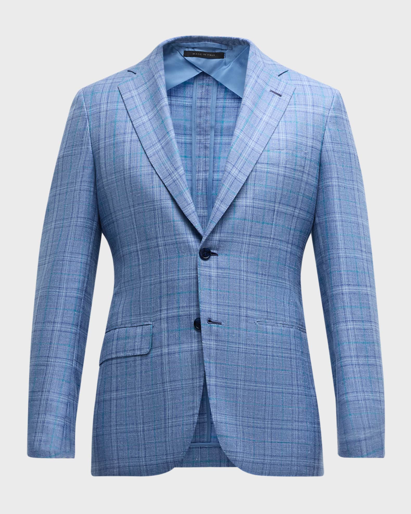 Brioni Men s Cashmere Blend Plaid Sport Coat Greenblue Men s 43L Coats Jackets Outerwear Sportcoats Sport Coats Jackets