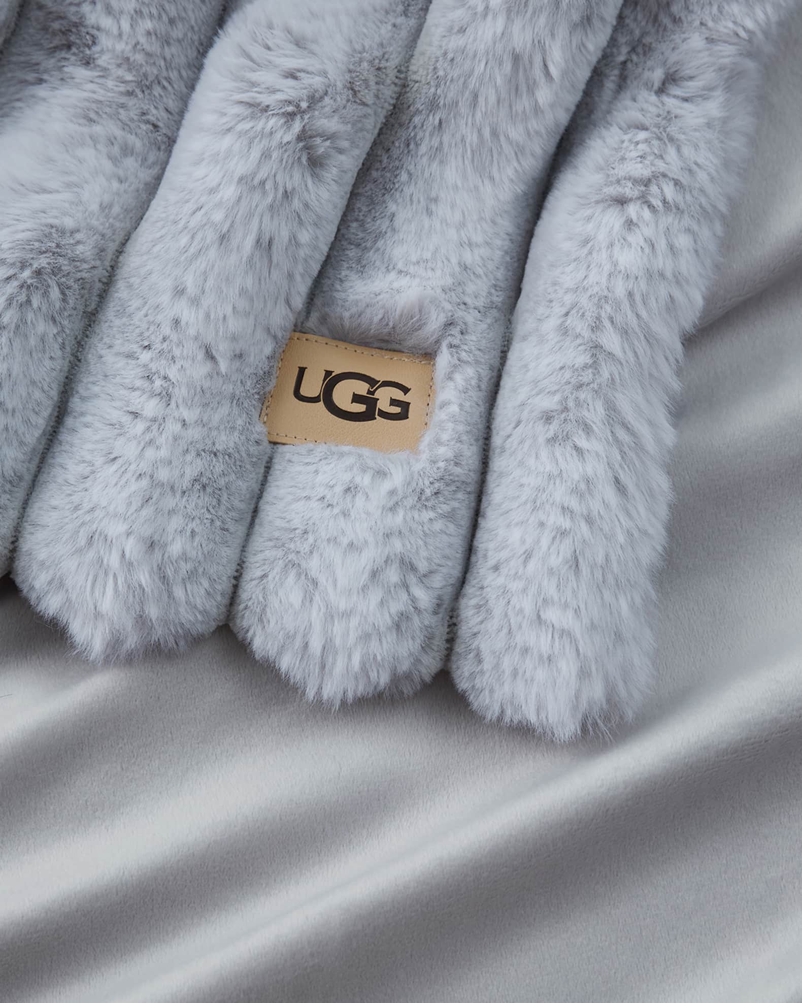 UGG Channel Quilt Faux Fur Throw Blanket Neiman Marcus
