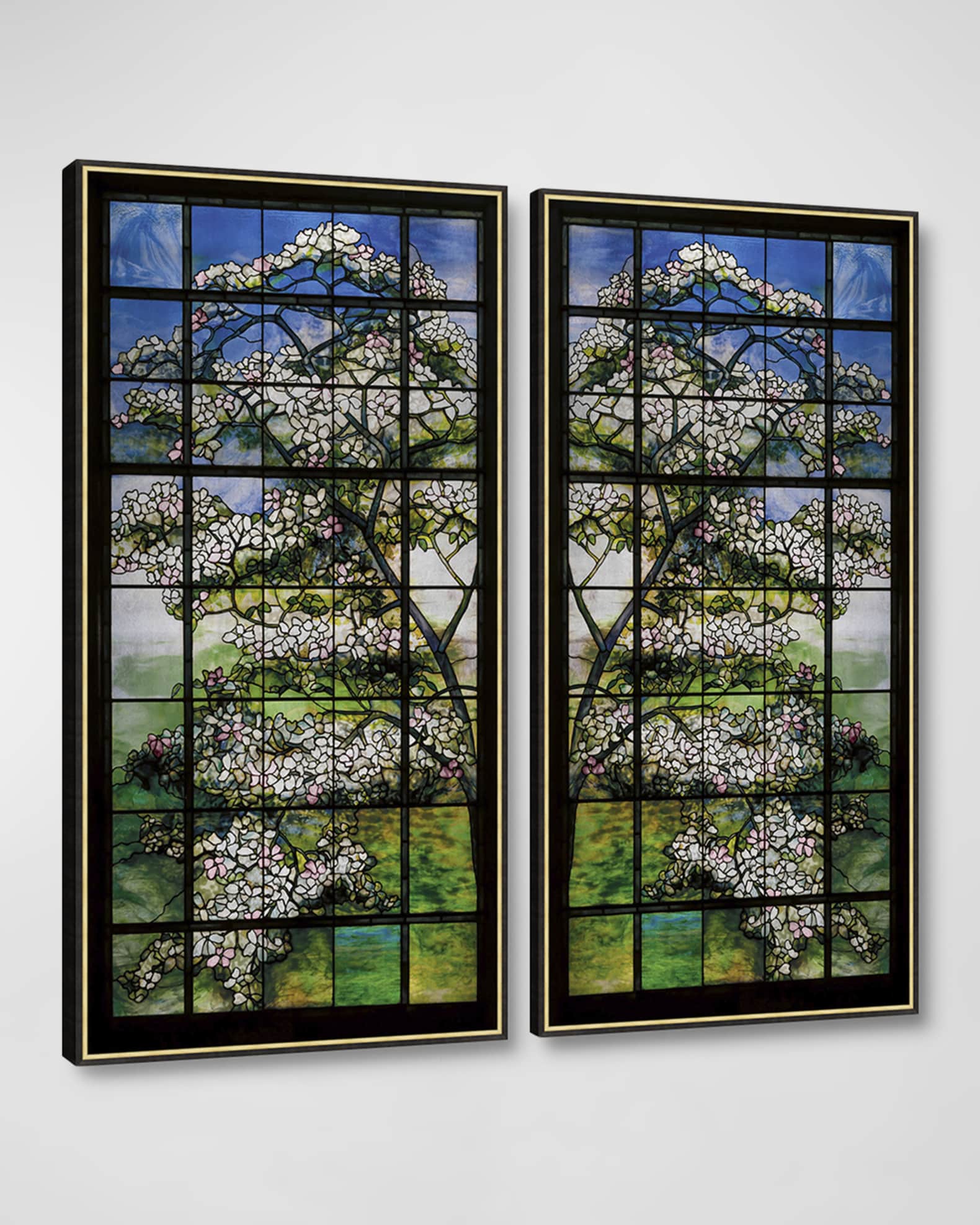 "Window to Cherry Blossoms" Diptych Giclee 1