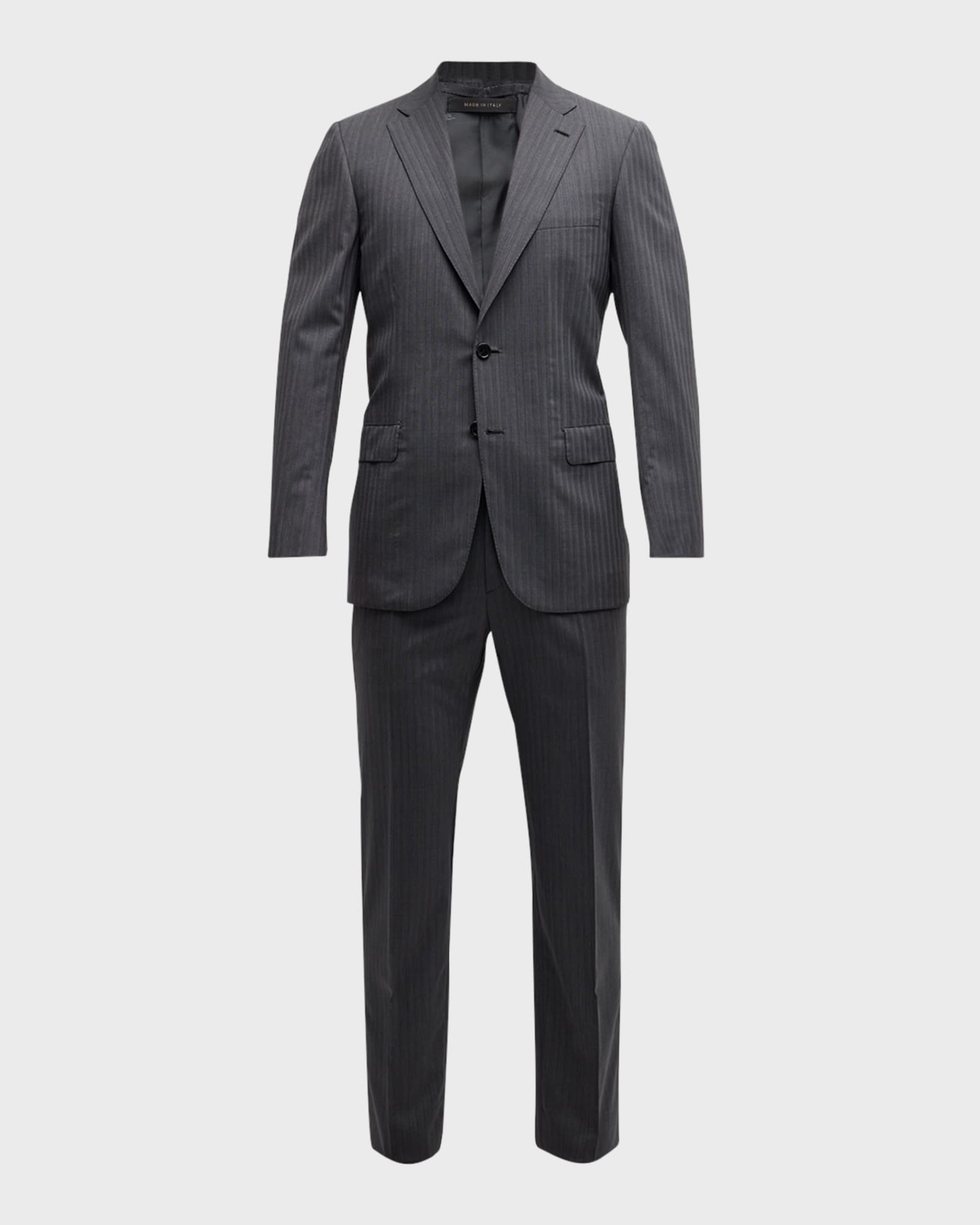 Men's Tonal Striped Wool Suit 0