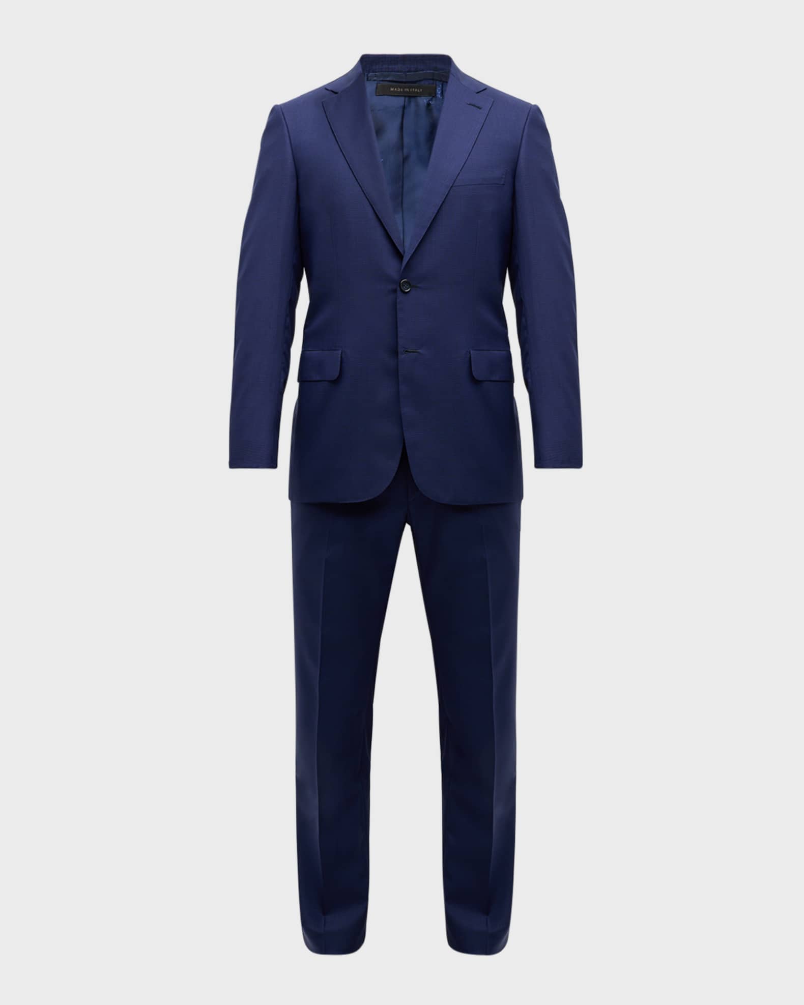 Men's Tonal Check Wool Suit 0