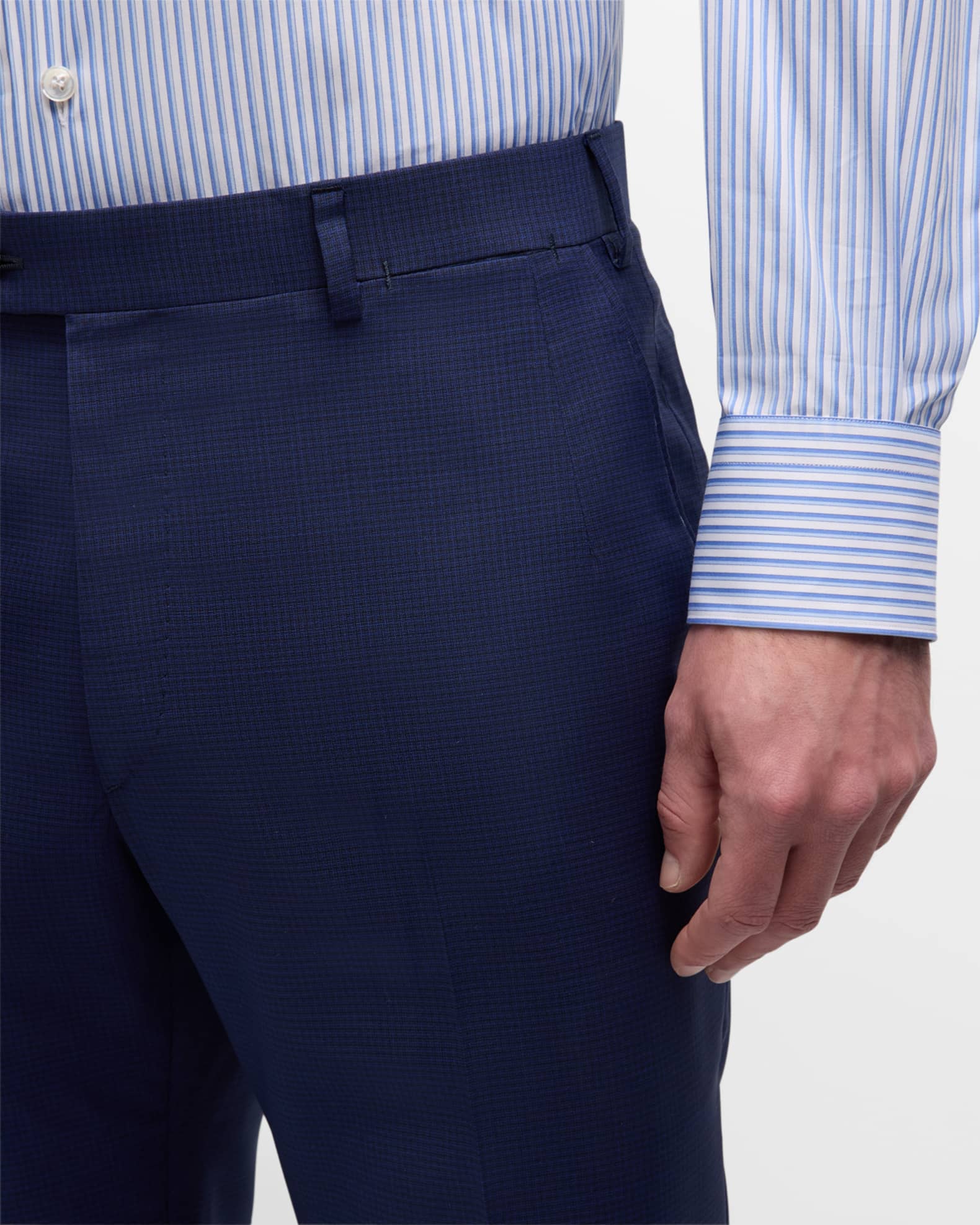 Men's Tonal Check Wool Suit 1