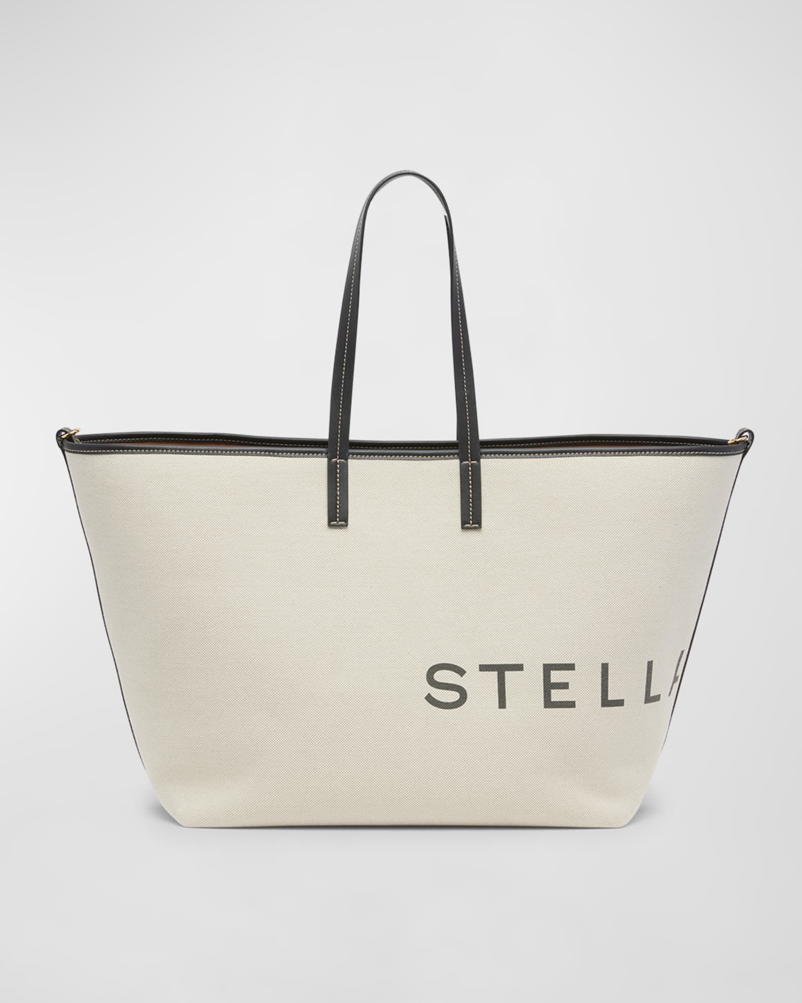 Stella McCartney Off White Canvas and Faux Leather Stella Logo