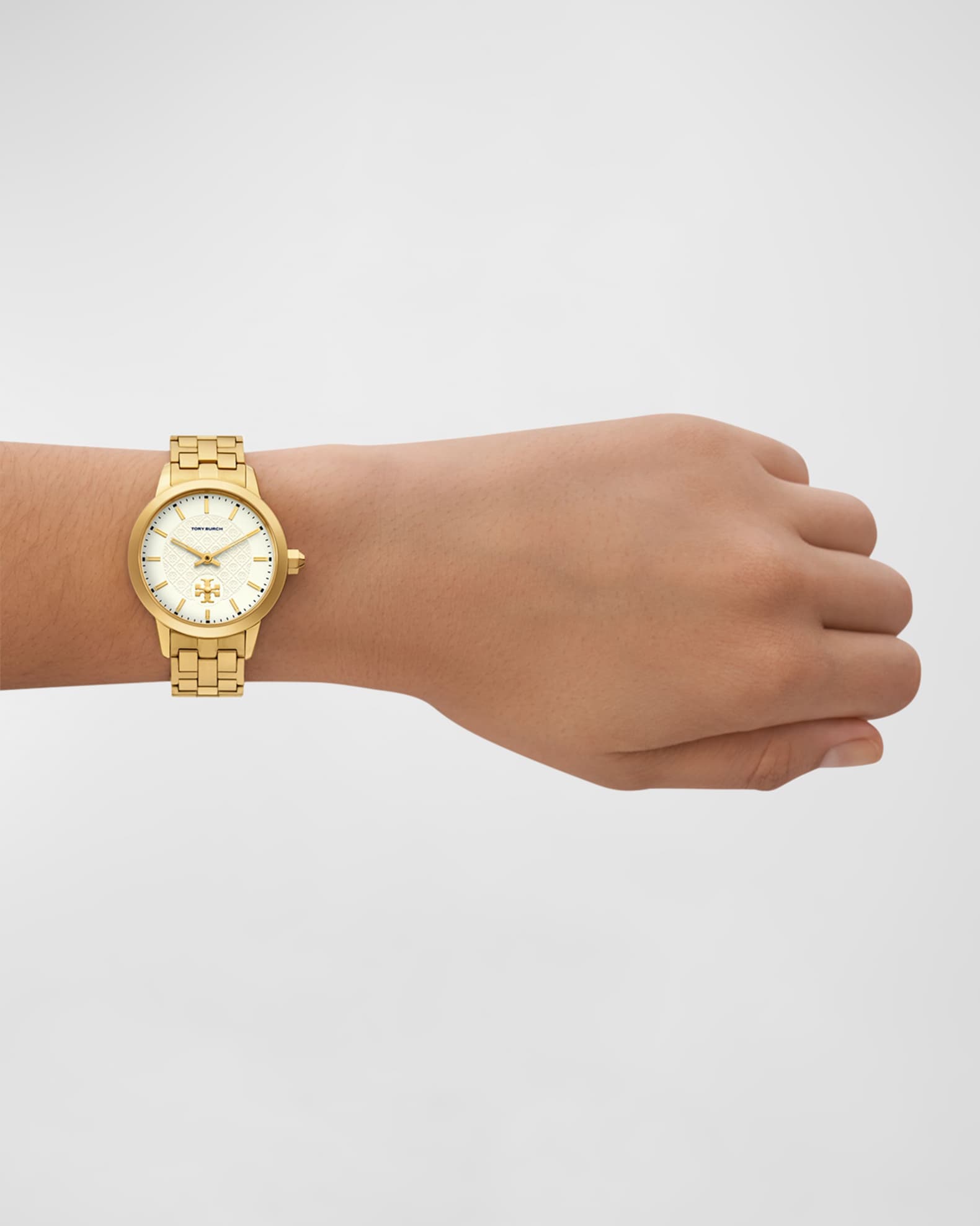 The Tory Three Hand Gold Tone Stainless Steel Watch, White
