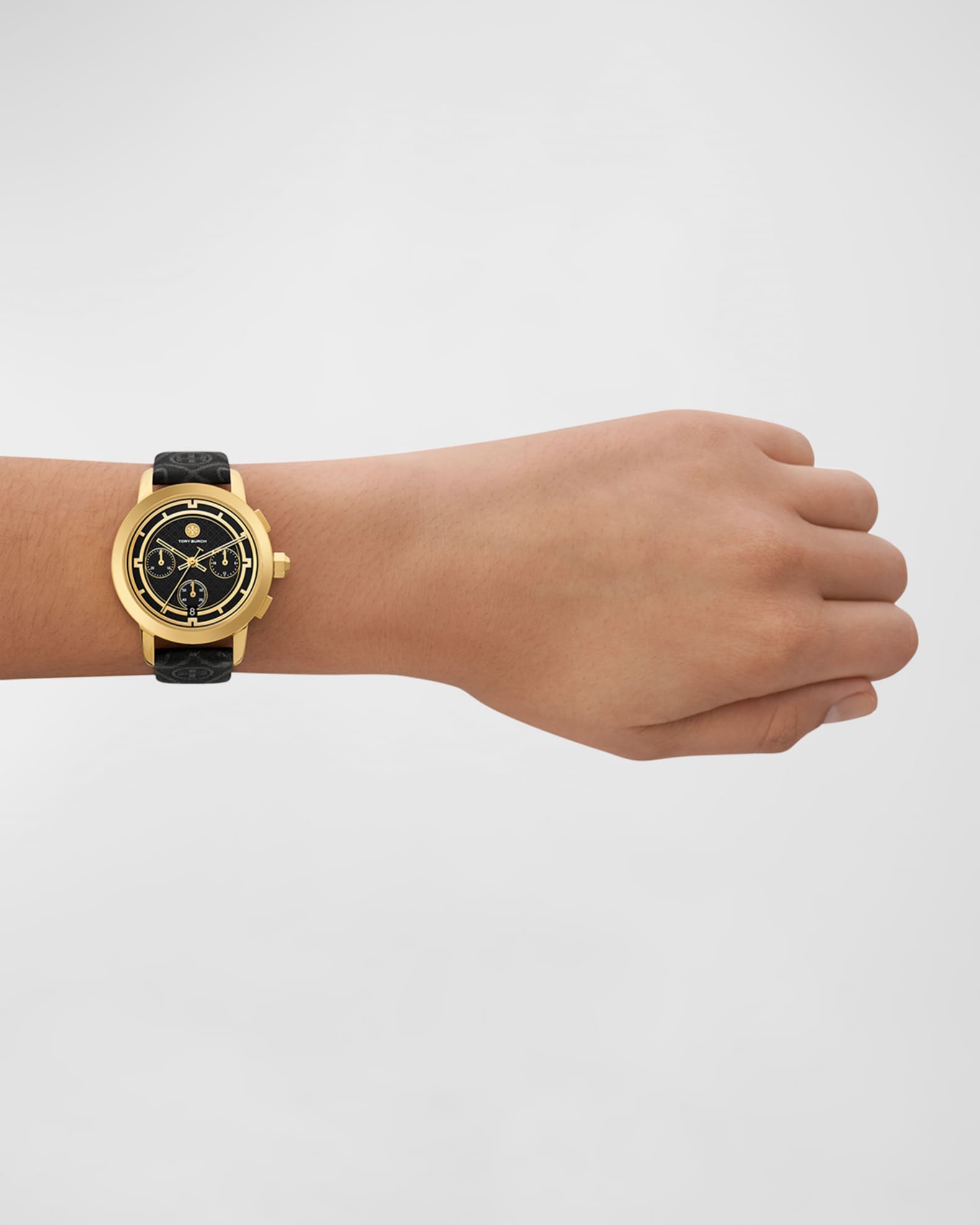 The Tory Chronograph Gold Tone Stainless Steel Watch, Black