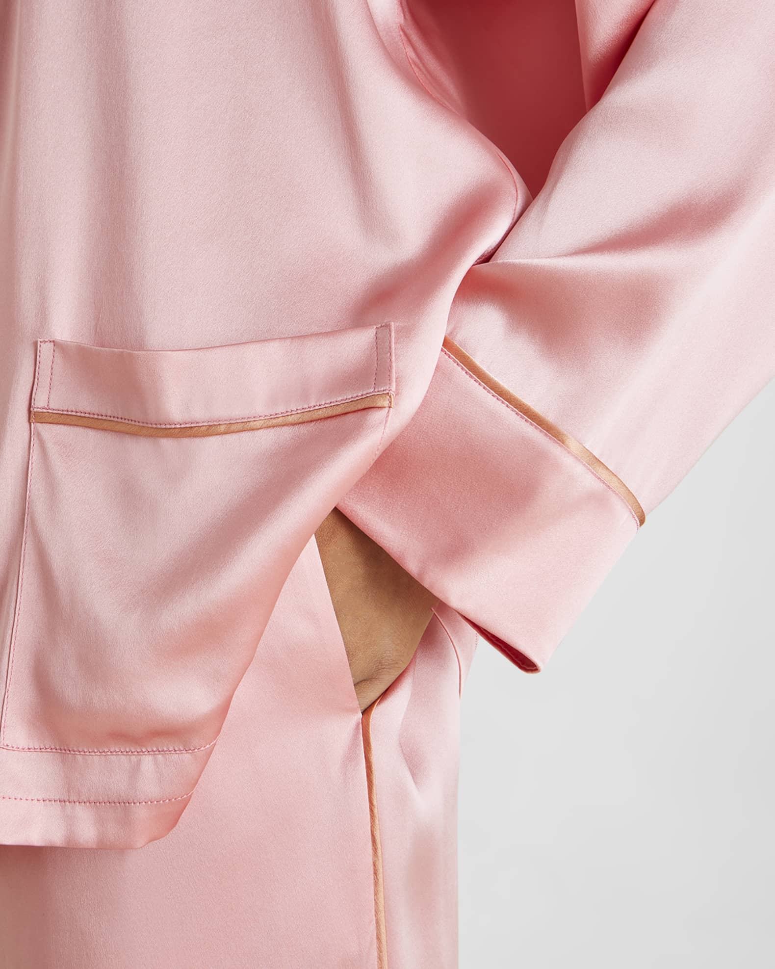 Olivia von Halle  Yves Pink Silk Satin Pyjamas