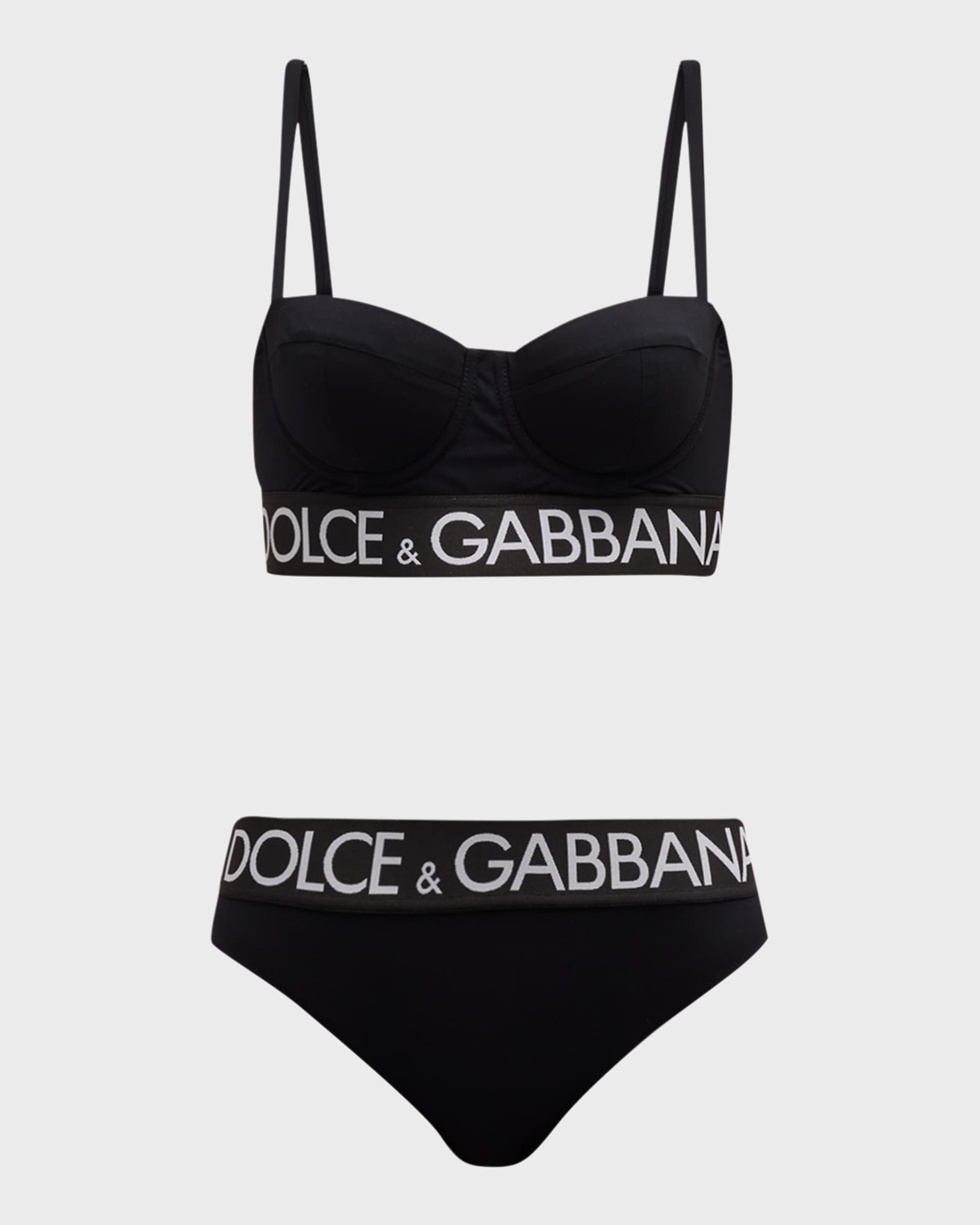 Dolce&Gabbana Branded Elastic Balconette Two-Piece Swimsuit