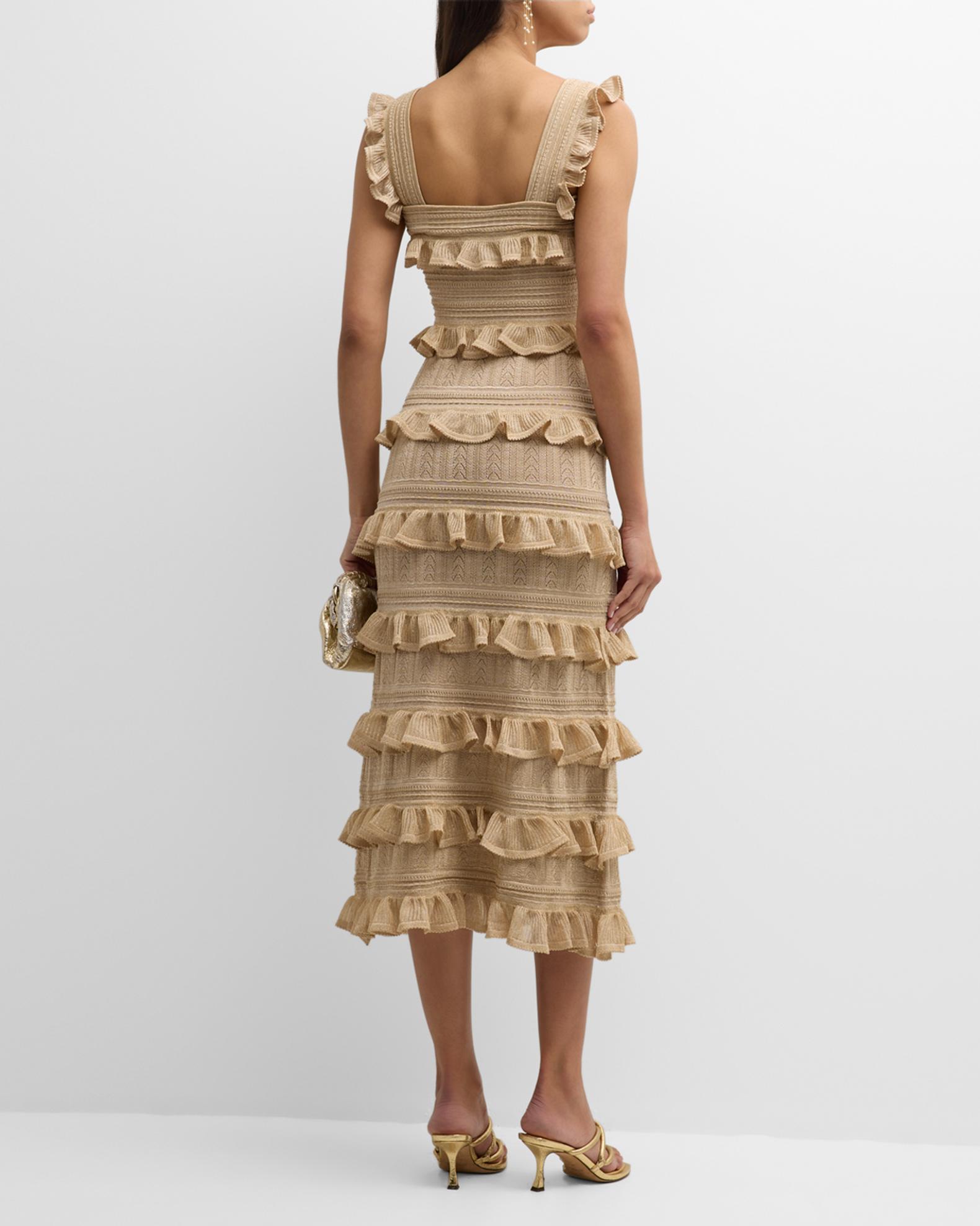 Zimmermann Matchmaker Ruffle Knit Midi Dress | Neiman Marcus
