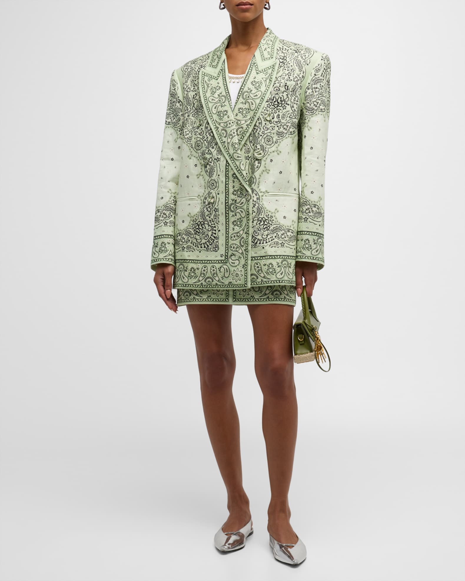 希少 ZIMMERMANN シルク100% シュシュ ラベンダー 総柄 Bandana-Print Matchmaker Collection | Neiman Marcus