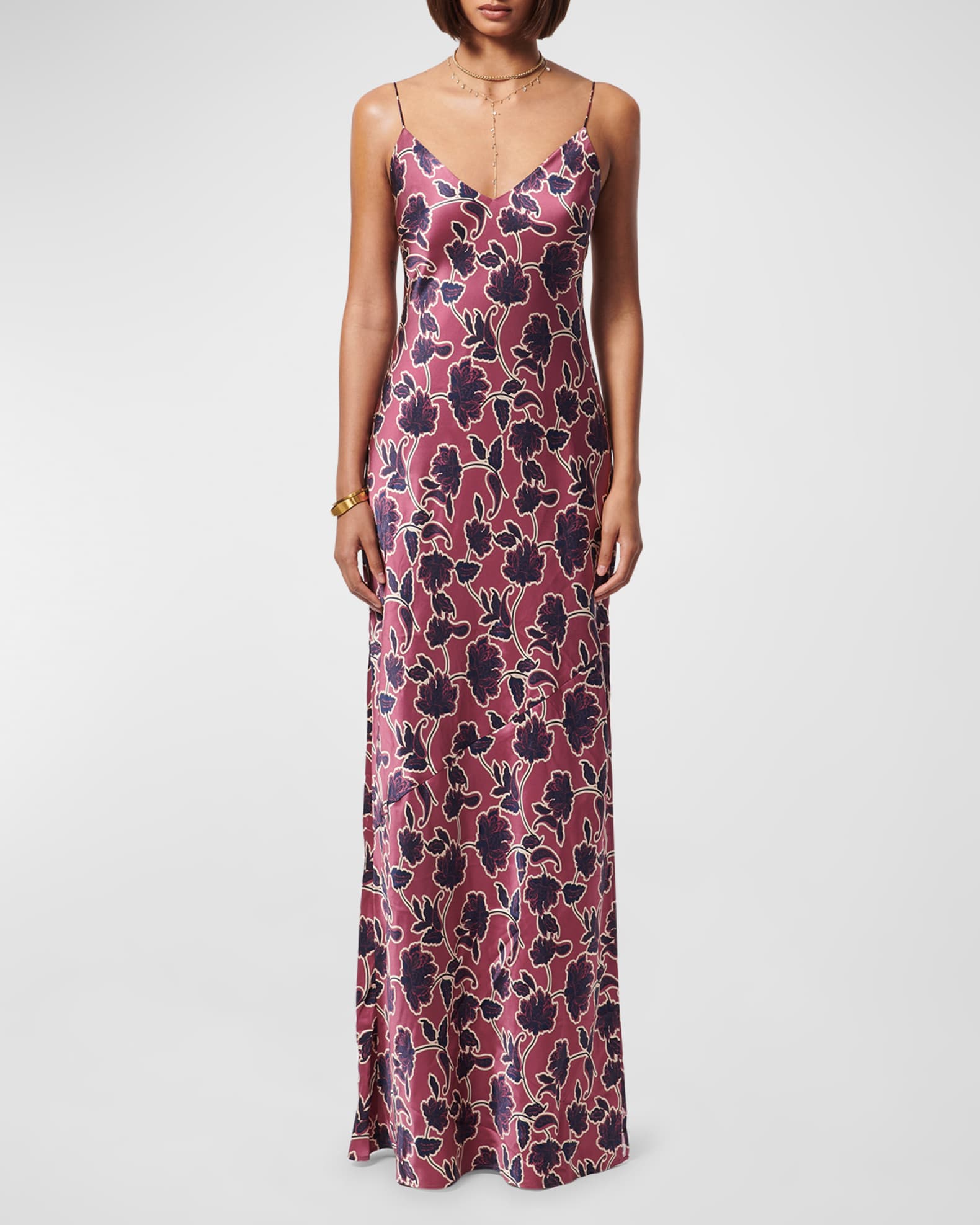 Cami NYC Raven Floral Silk Slip Gown Neiman Marcus