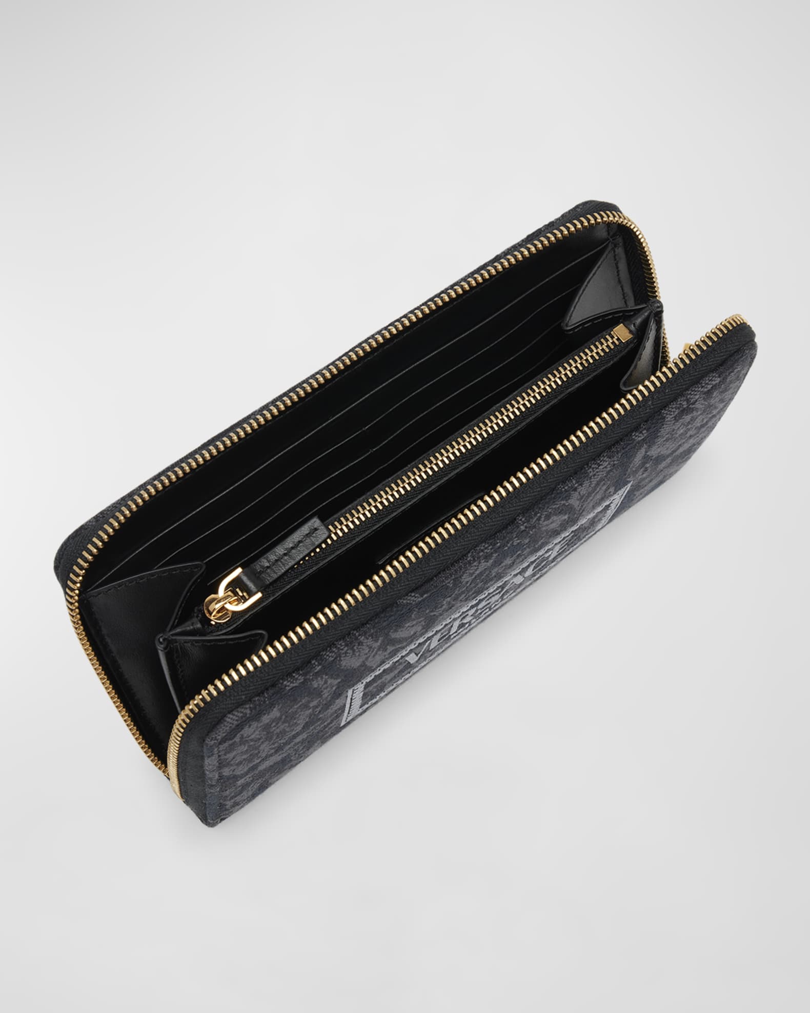 Versace Zip Jacquard Embroidered Long Wallet | Neiman Marcus
